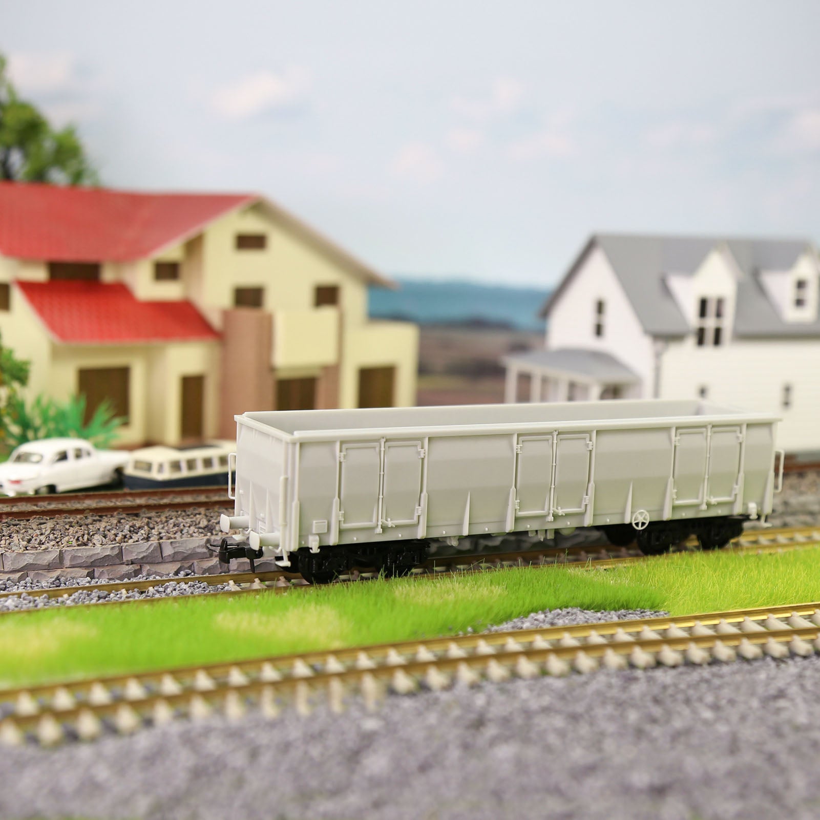 C8742JJ 1pc HO Scale 1:87 Blank Unassembled Gondola Car Model Railway DIY Wagon