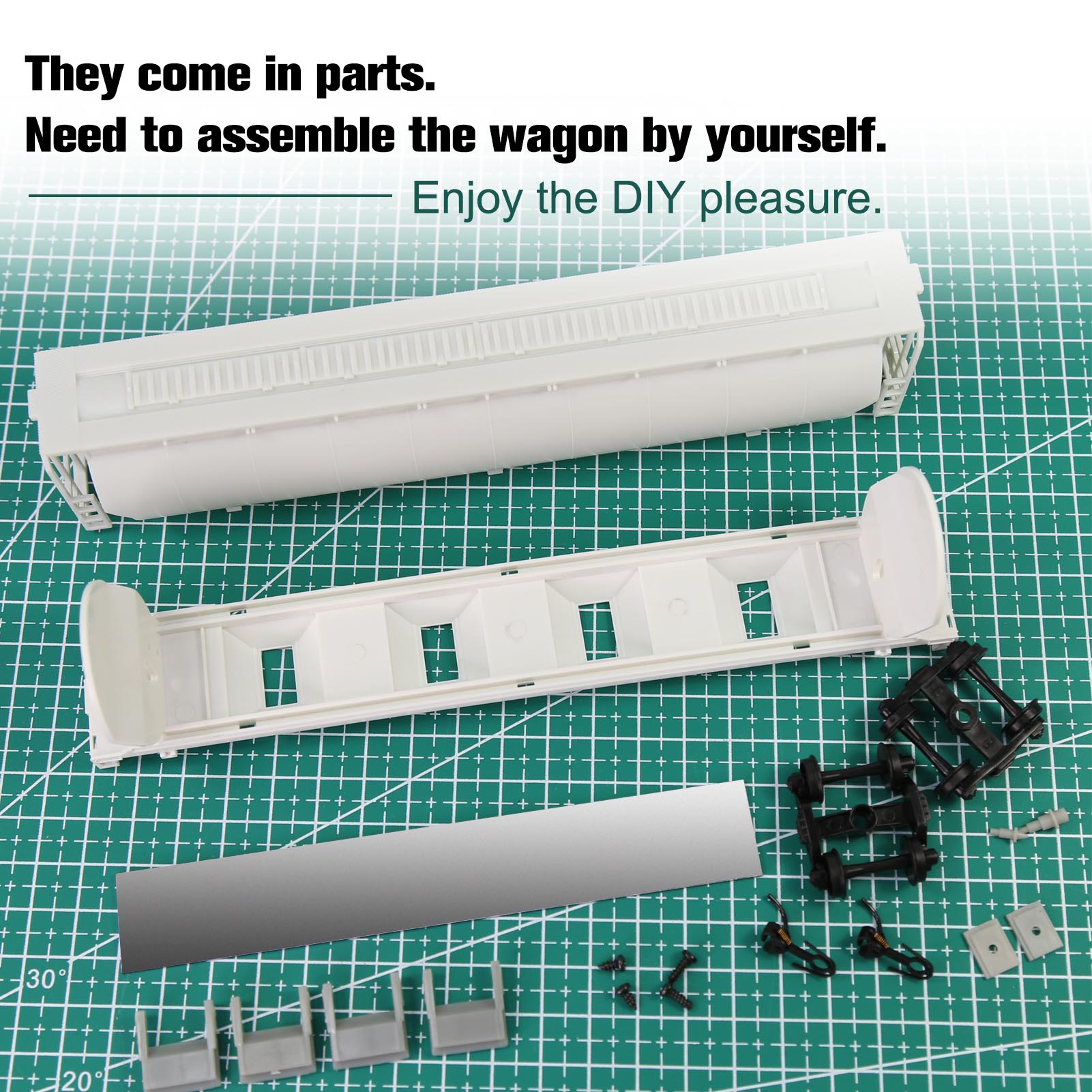 C8744JJ 1pc HO Scale 1:87 Blank Unassembled Grain Hopper Model Railway Wagon