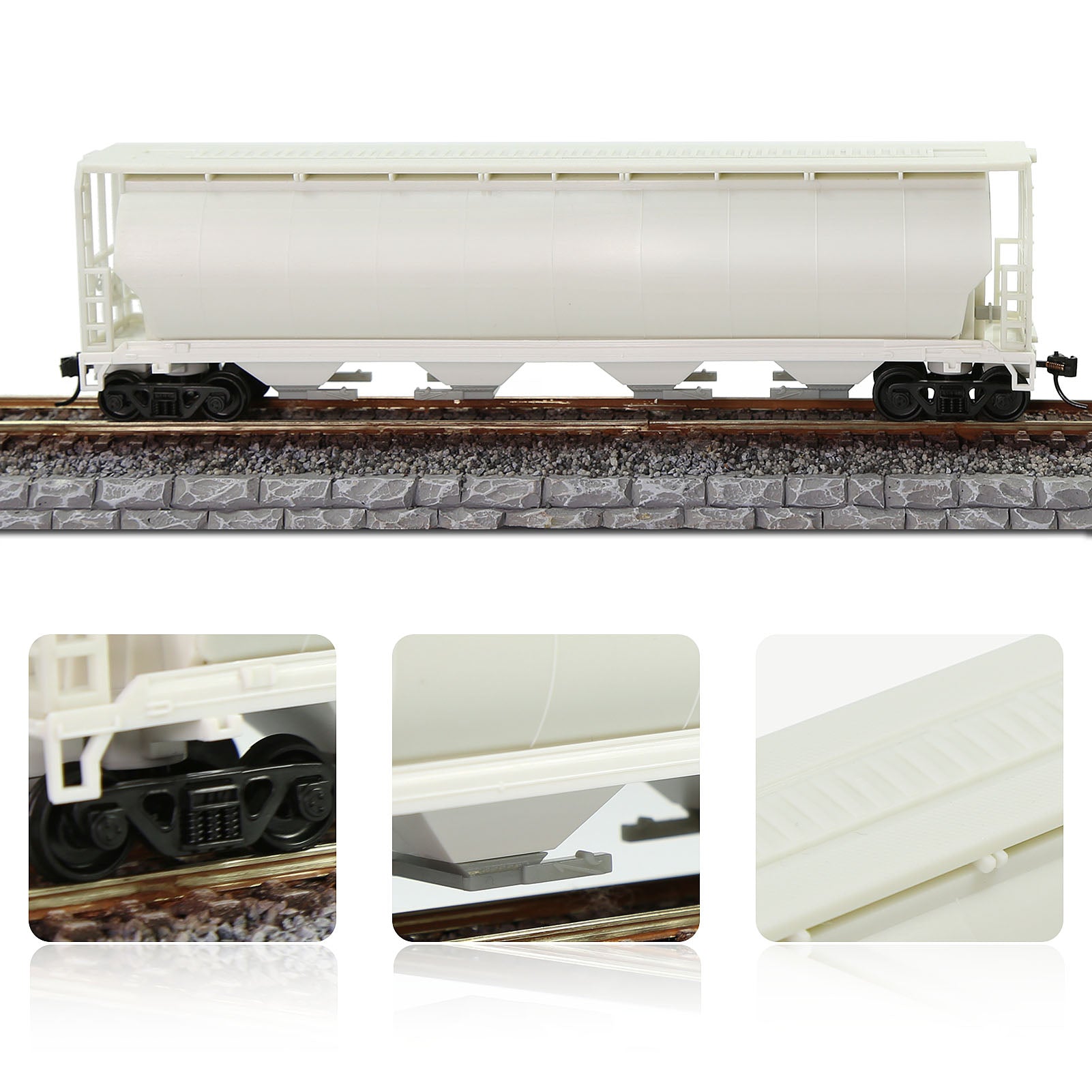 C8744JJ 1pc HO Scale 1:87 Blank Unassembled Grain Hopper Model Railway Wagon