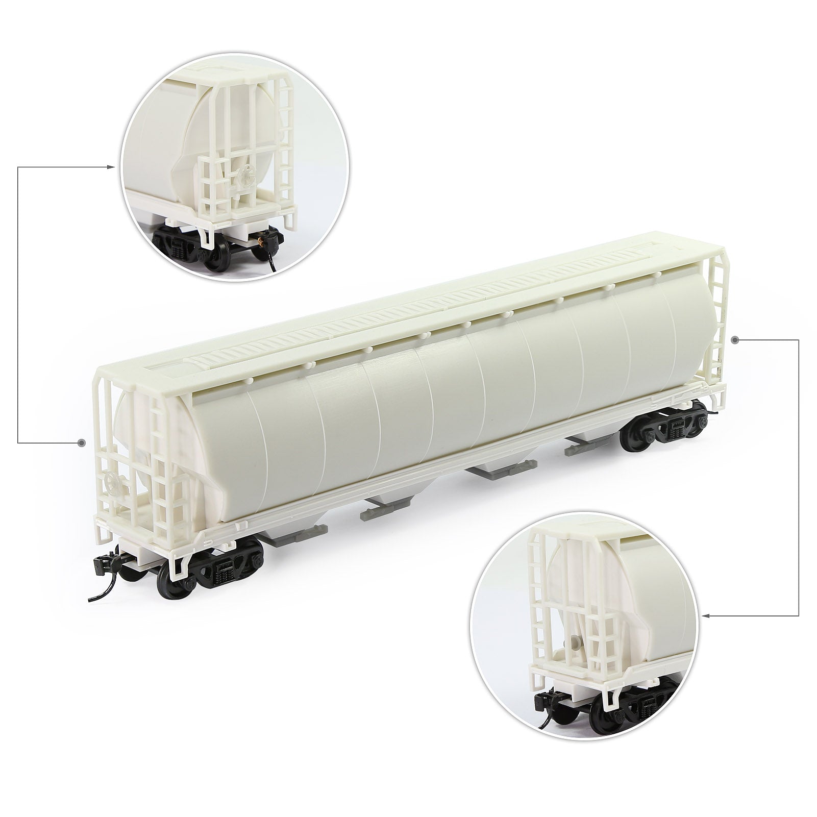 C8744JJ 1pc HO Scale 1:87 Blank Unassembled Grain Hopper Model Railway Wagon