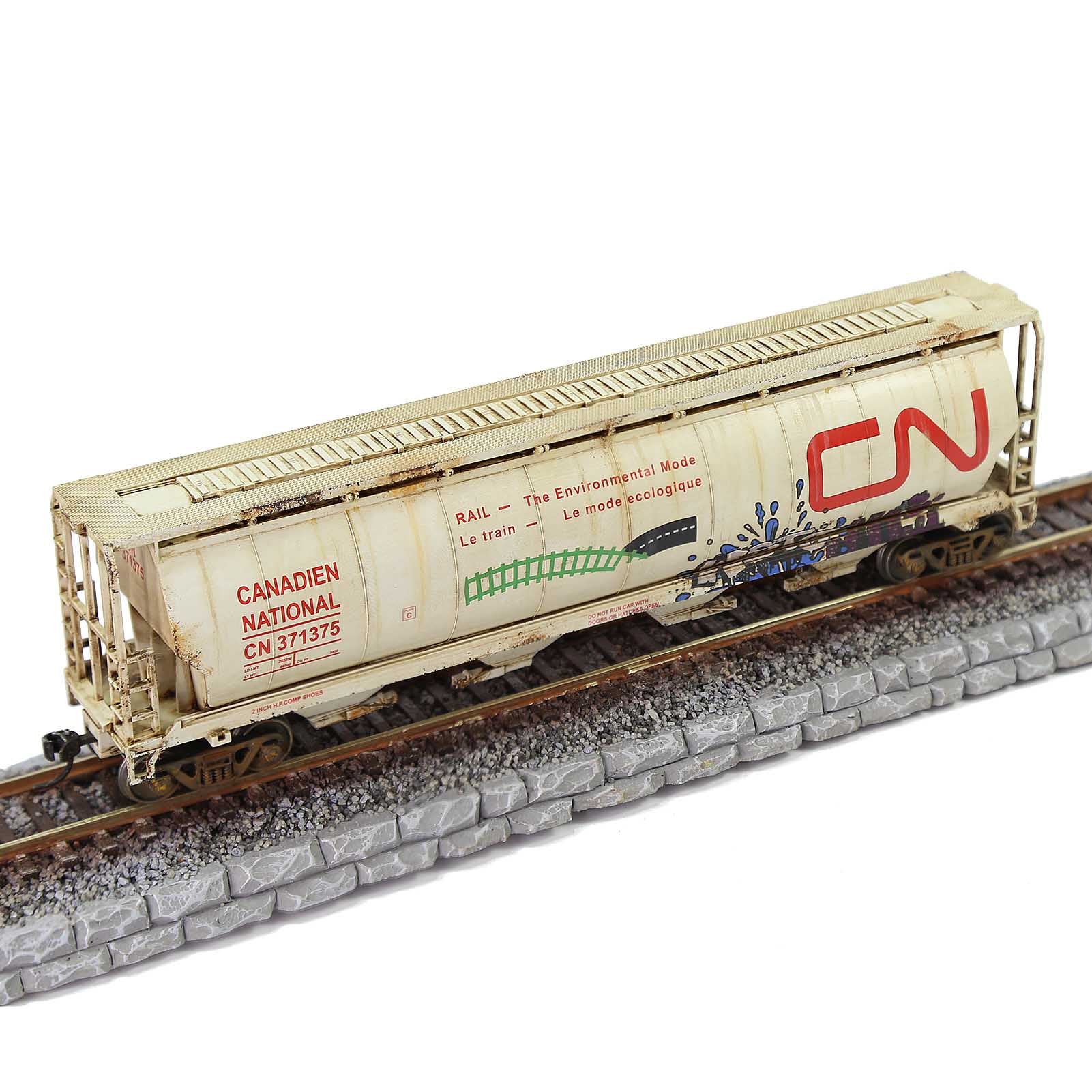 C8744 1 Piece HO Scale 1:87 Cylindrical Covered Grain Hopper Car Rolling Stock