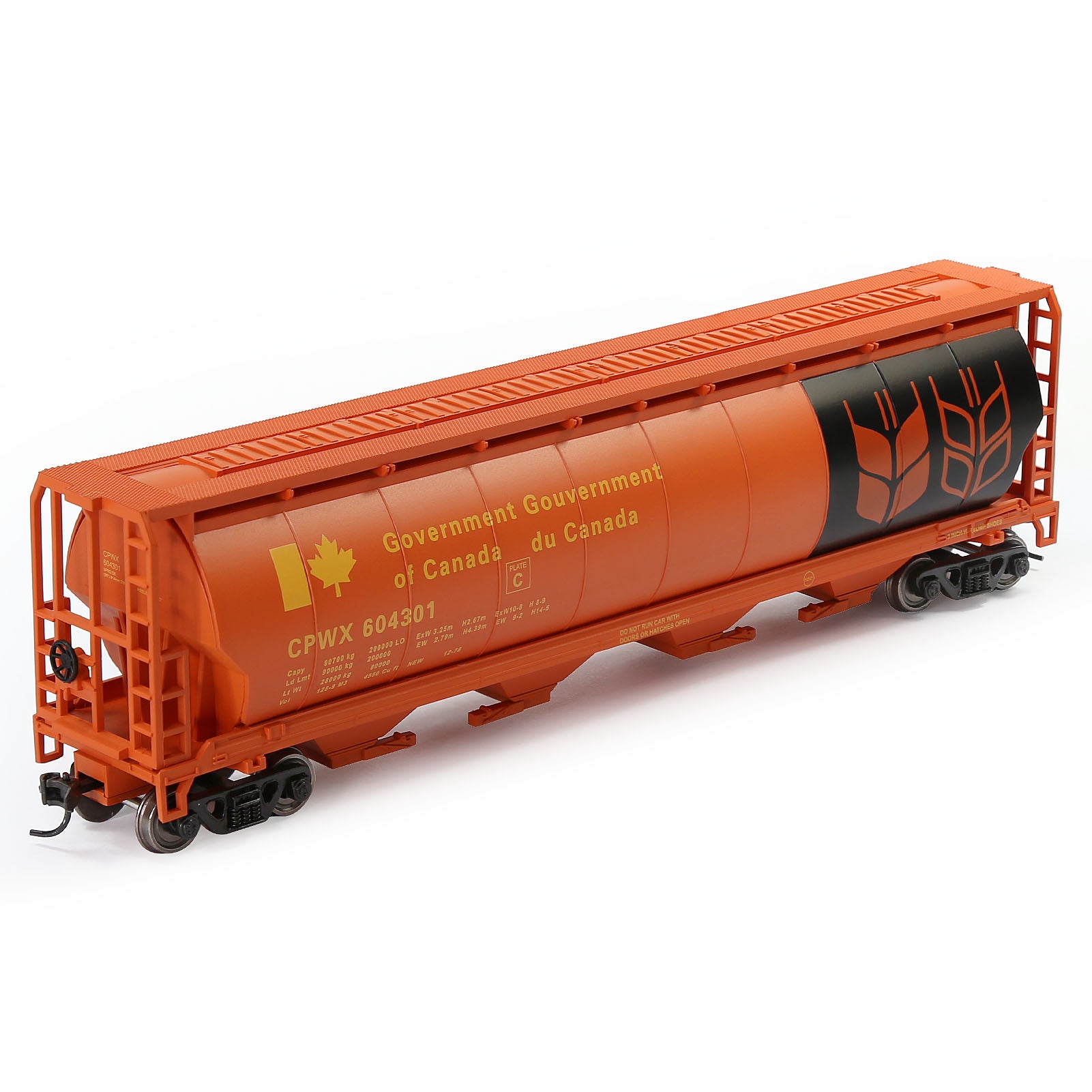 C8744 1 Piece HO Scale 1:87 Cylindrical Covered Grain Hopper Car Rolling Stock