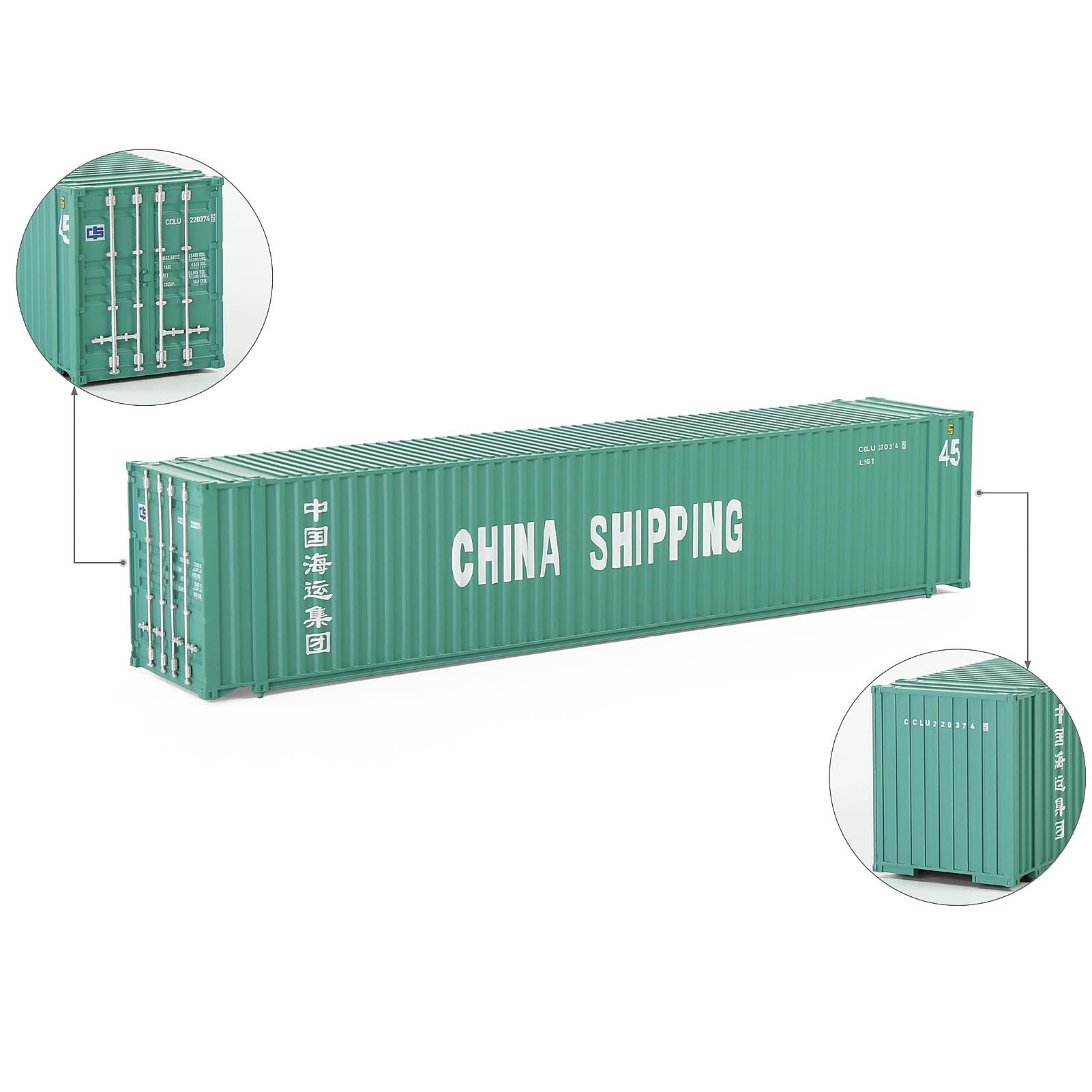 C8745 1pc HO Scale 1:87 Model Shipping Container 45ft Cargo Box
