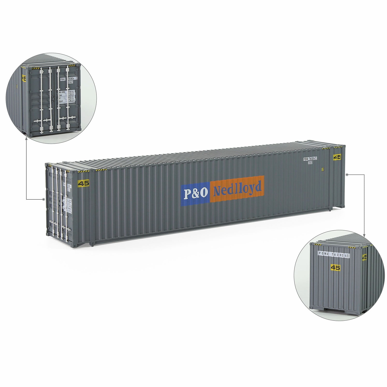 C8745 1pc HO Scale 1:87 Model Shipping Container 45ft Cargo Box
