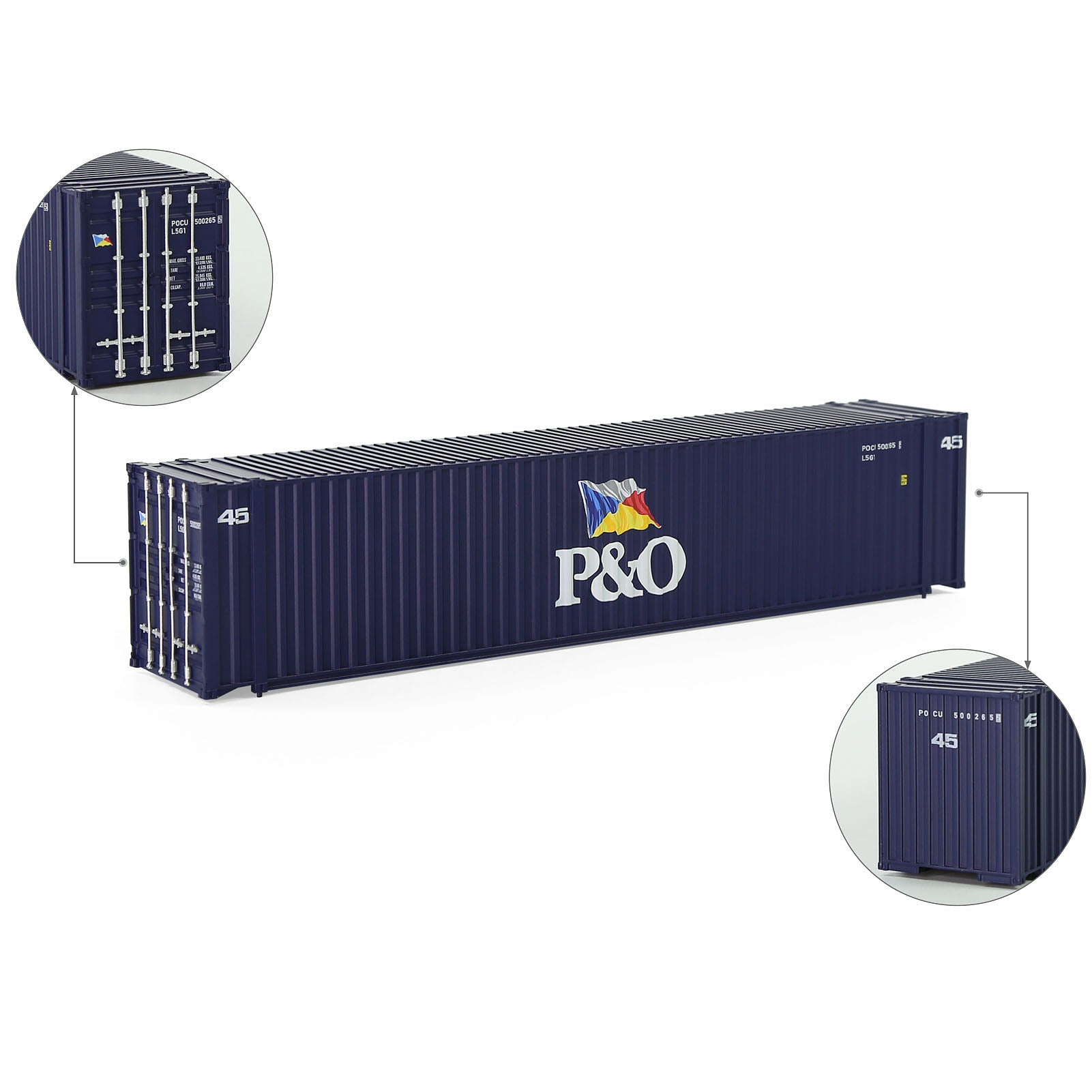 C8745 1pc HO Scale 1:87 Model Shipping Container 45ft Cargo Box