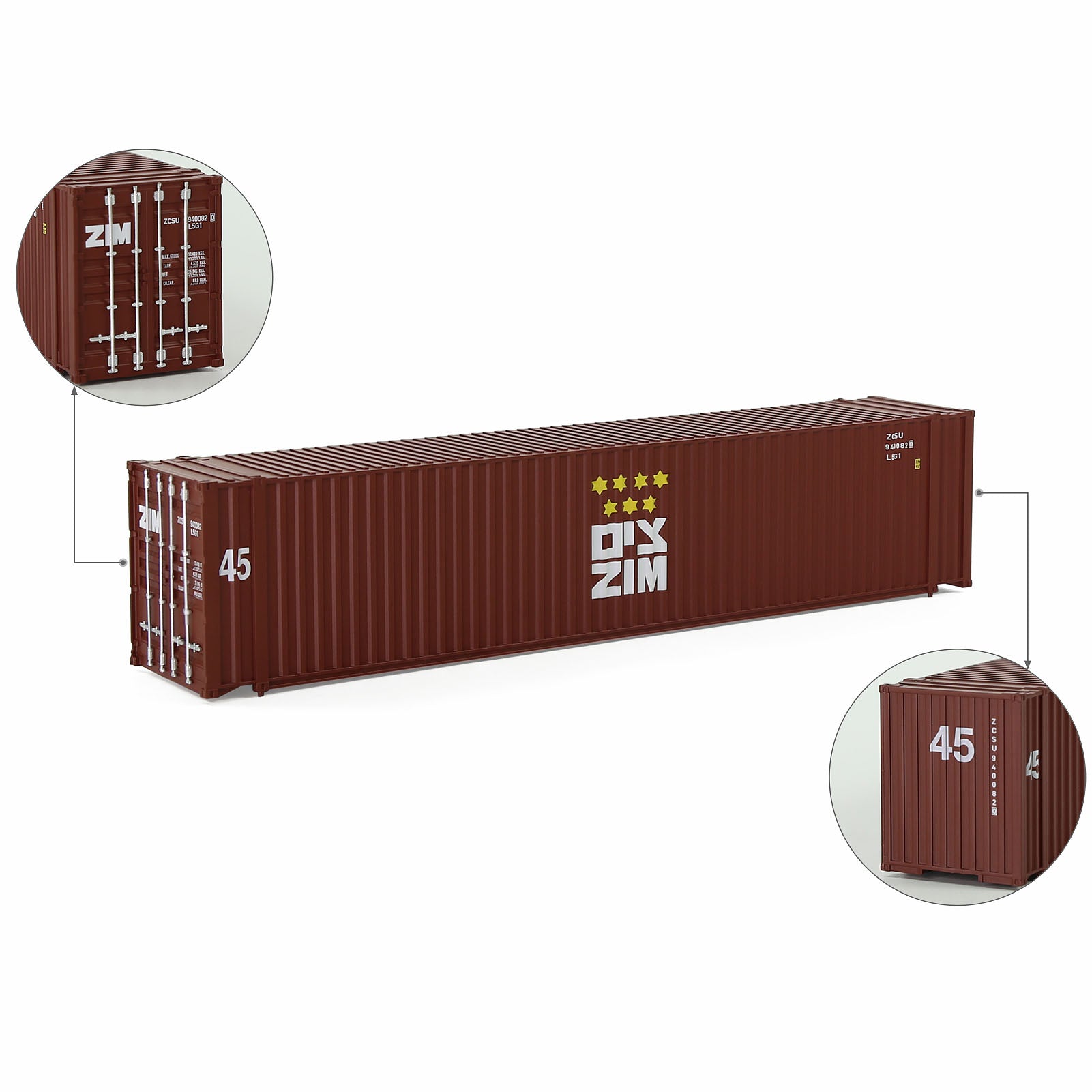 C8745 1pc HO Scale 1:87 Model Shipping Container 45ft Cargo Box
