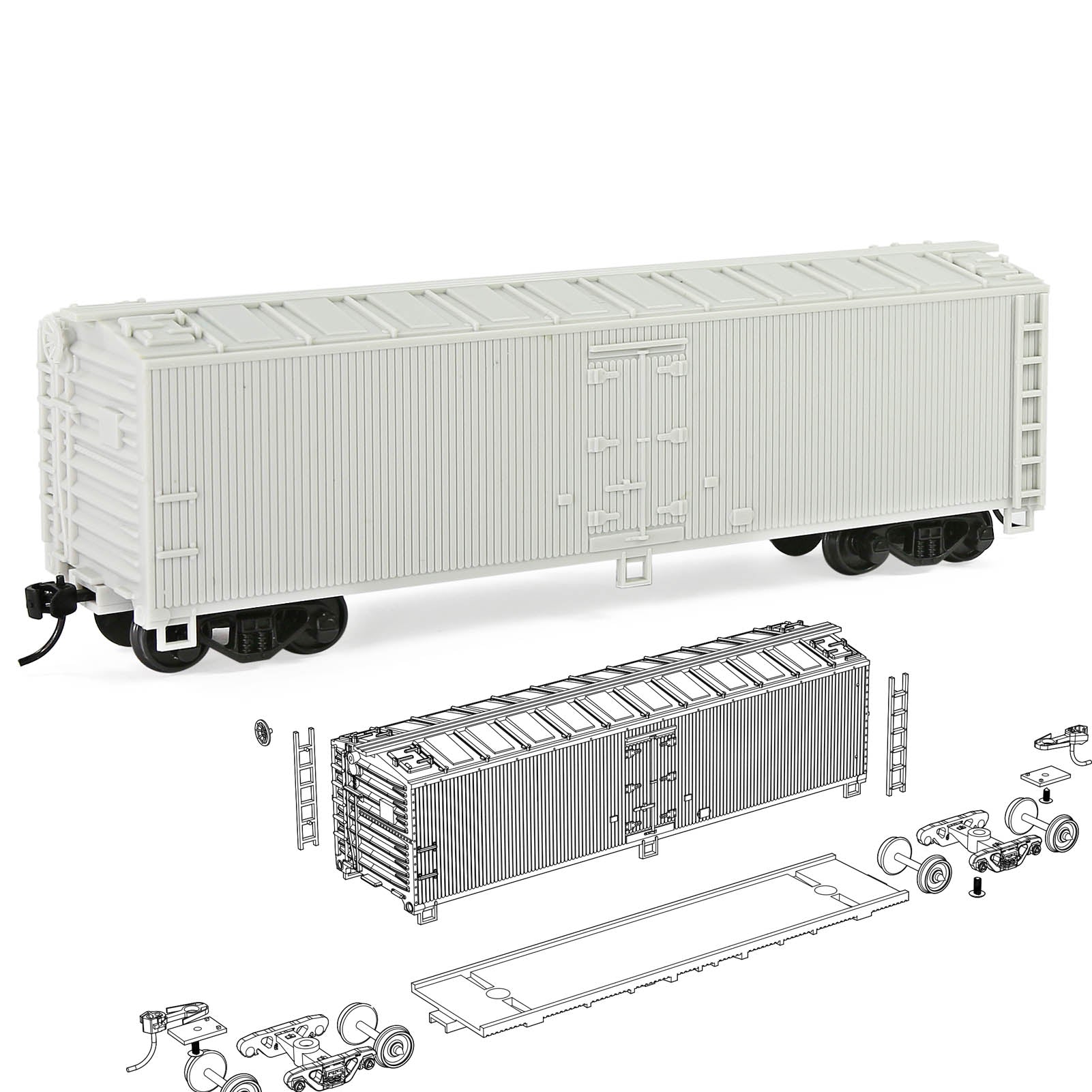C8747JJ 1 Unit HO Scale 1:87 40ft Wood-side Reefer Unassembled Plastic Wheels