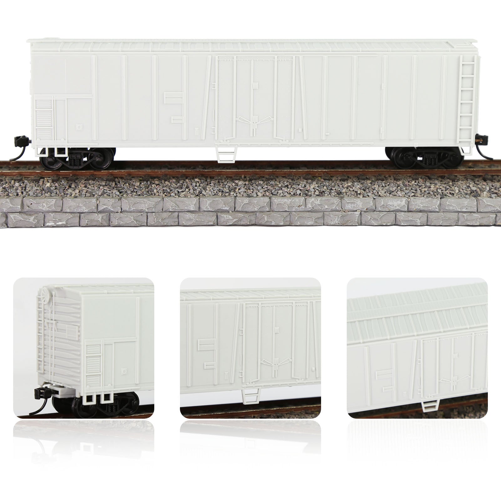 C8750JJ 1 Unit HO Scale 1:87 50' Steel Reefer Unassembled Plastic Wheels for Model Railway
