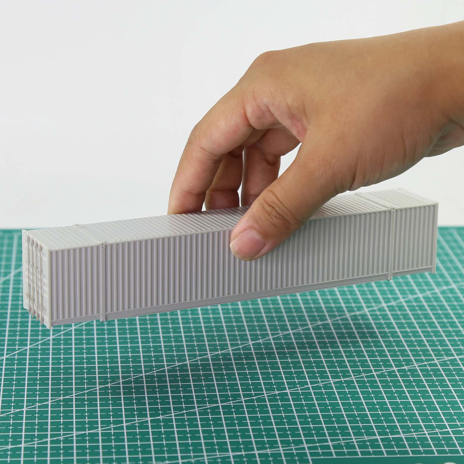 C8753JJ 9pcs HO Scale 1:87 53ft Blank Shipping Container 53' Uncolored Cargo Box