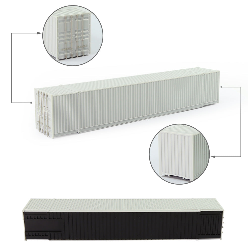 C8753JJ 9pcs HO Scale 1:87 53ft Blank Shipping Container 53' Uncolored Cargo Box