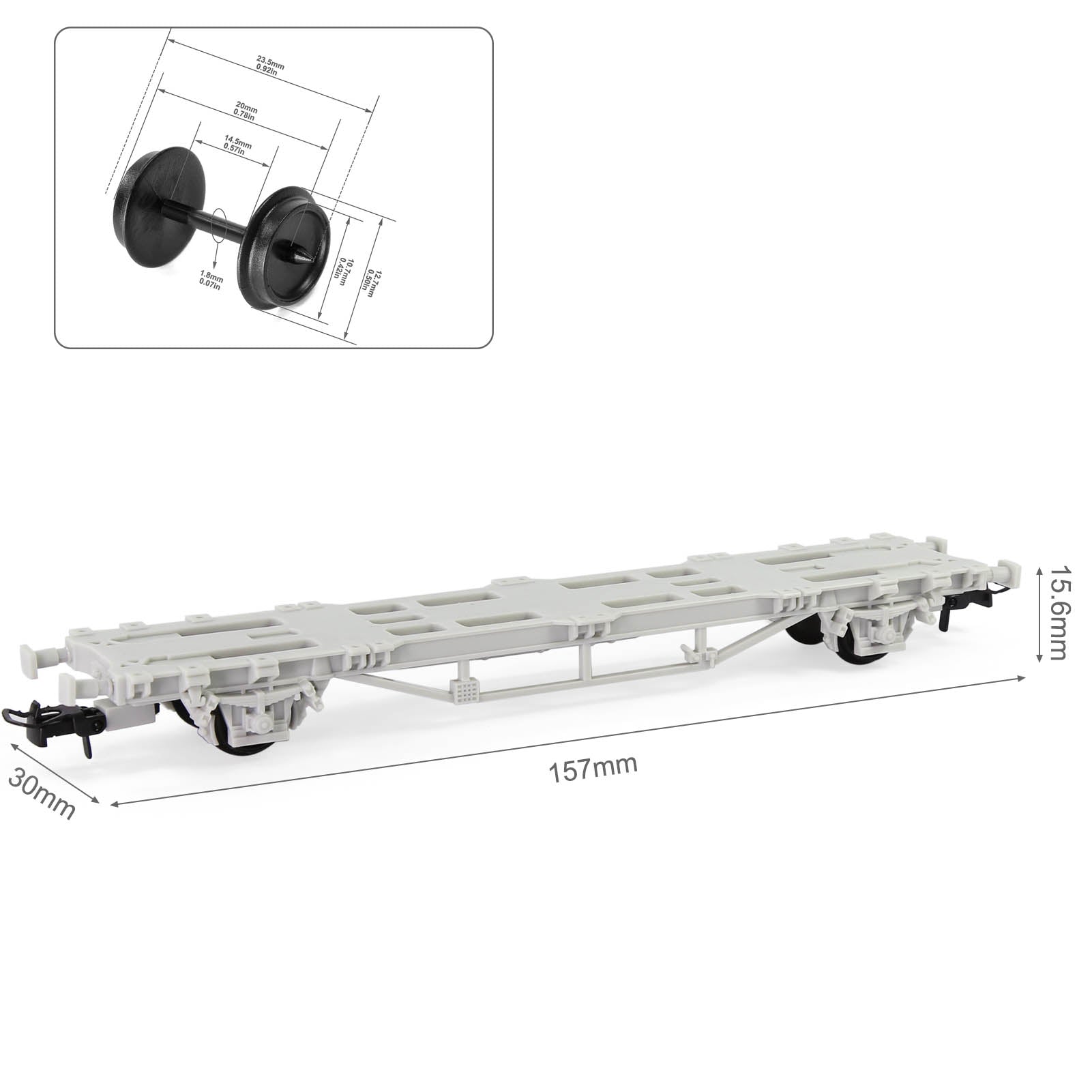 C8761JJ 1 Unit HO Scale 1:87 Model Trains EU Flat Car Disassembled Plastic Wheels