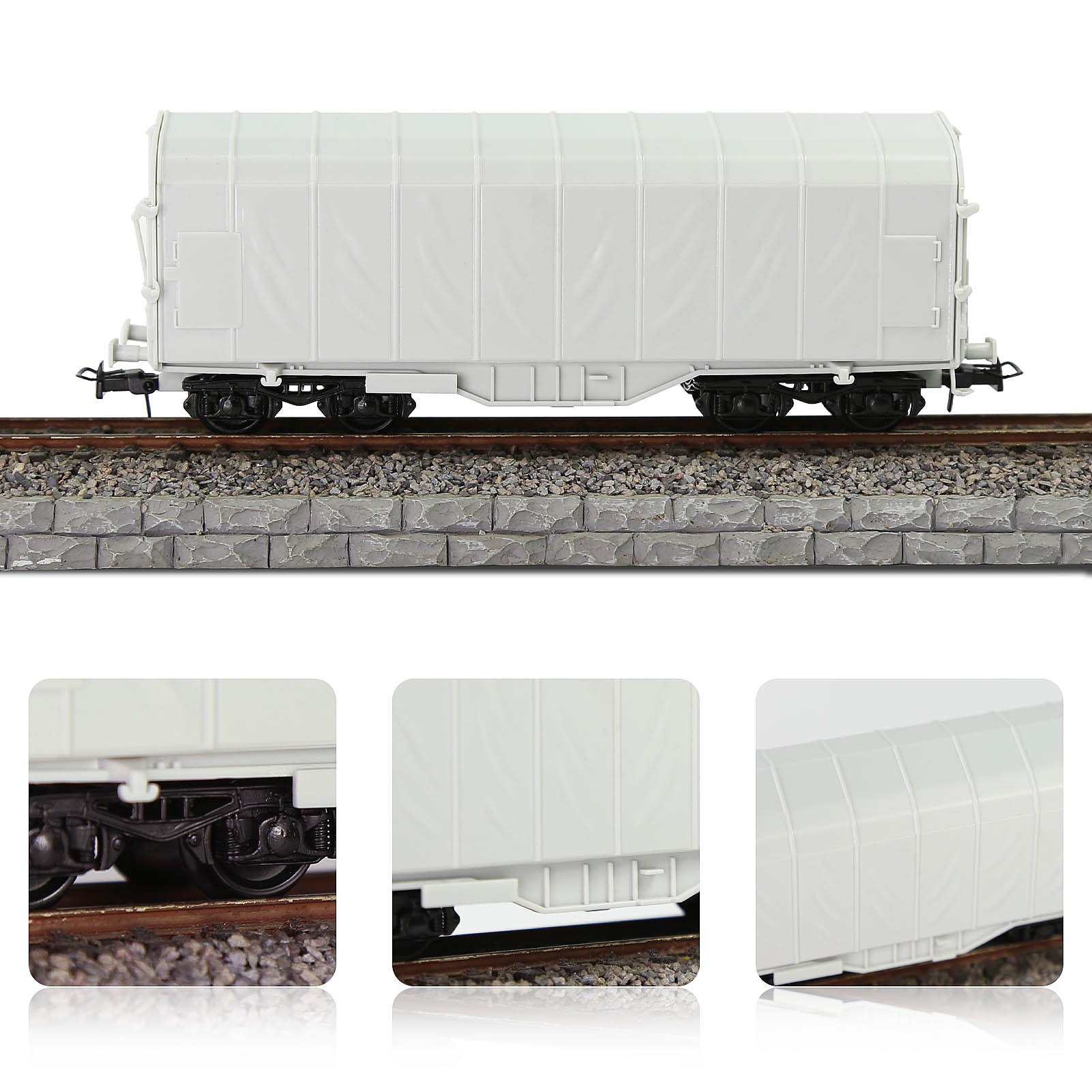 C8762JJ 1 Unit HO Scale 1:87 Blank Disassembled Covered Coil Wagon Model Trains