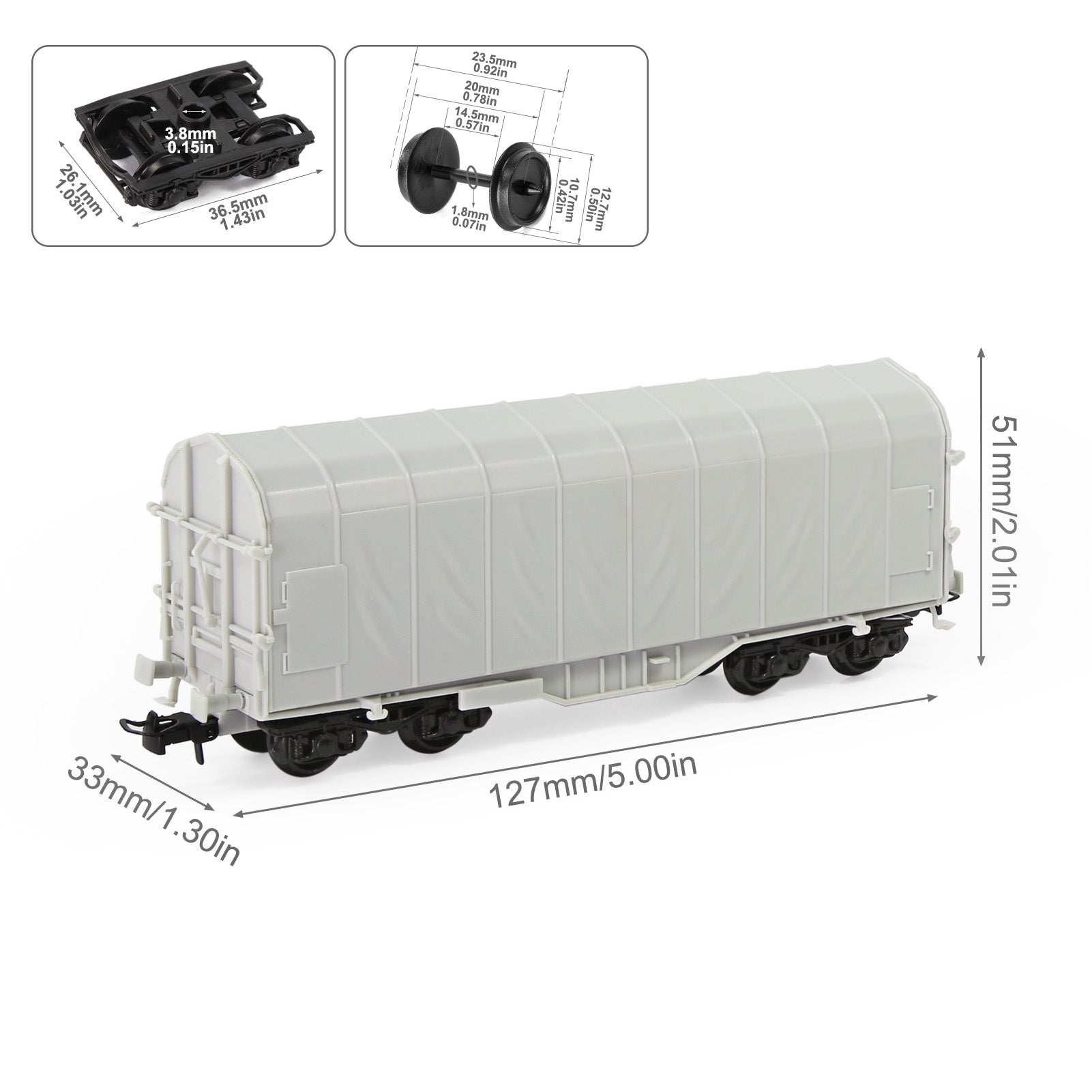 C8762JJ 1 Unit HO Scale 1:87 Blank Disassembled Covered Coil Wagon Model Trains