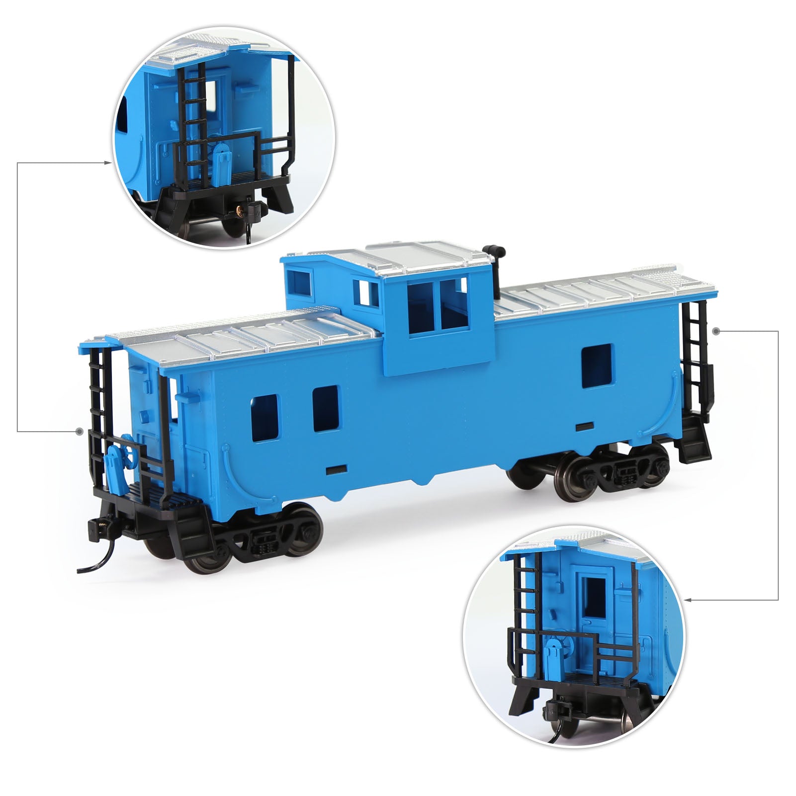 C8763 1pc HO Scale 1:87 Well Painted Unlettered HO Scale 36' Wide Vision Caboose Wagons