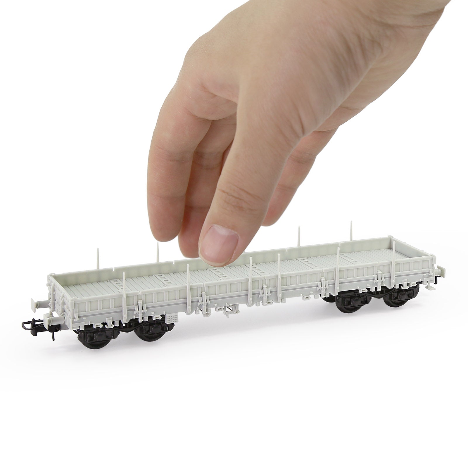 C8764JJ 1pc HO Scale 1:87 Blank Unpainted Unassembled 40' Low-side Flat Car DIY