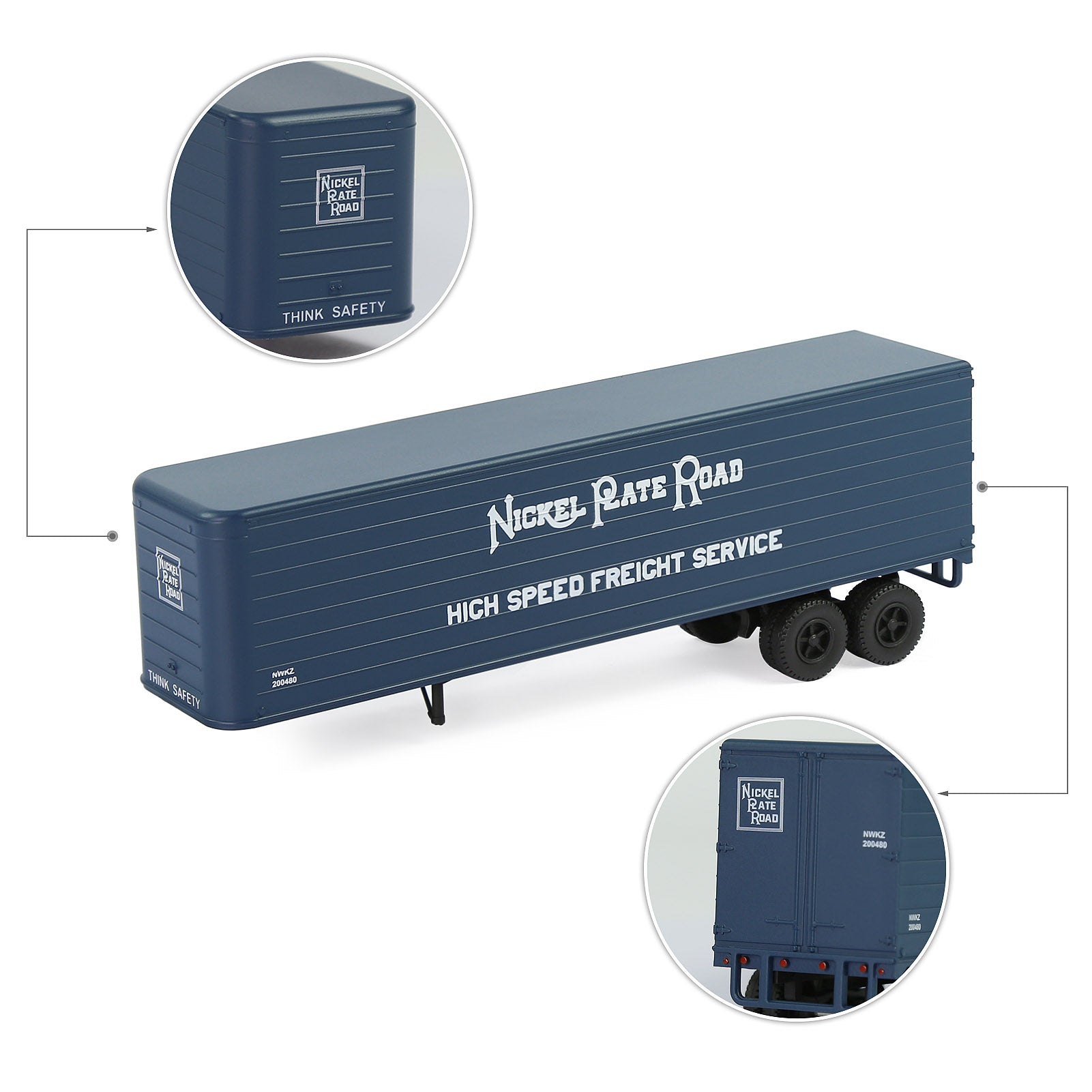 C8765 1 Piece HO Scale 1:87 Model Trailer for Railway Tractor