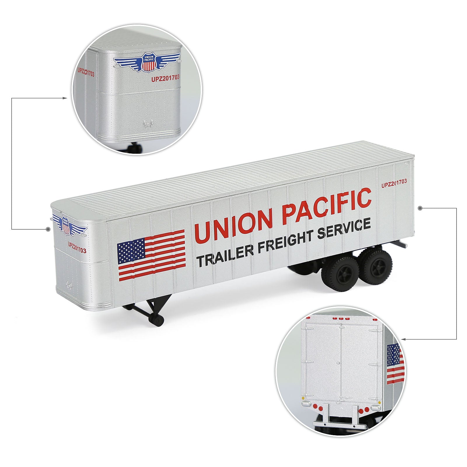 C8766 1 Piece HO Scale 1:87 Model Trailer for Railway Tractor