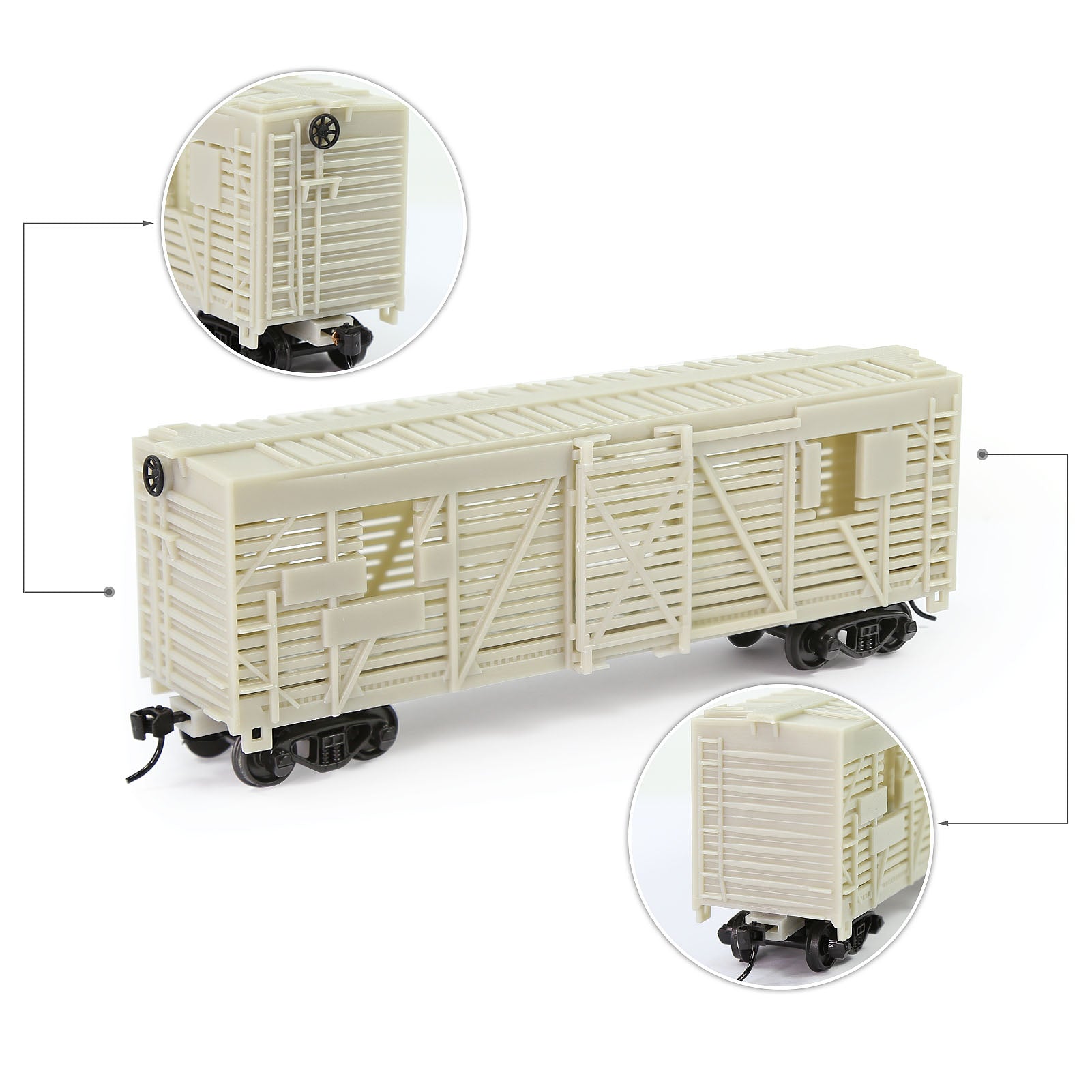 C8767JJ 1pc HO Scale 1:87 Blank Unpainted Unassembled 40' Stock Car