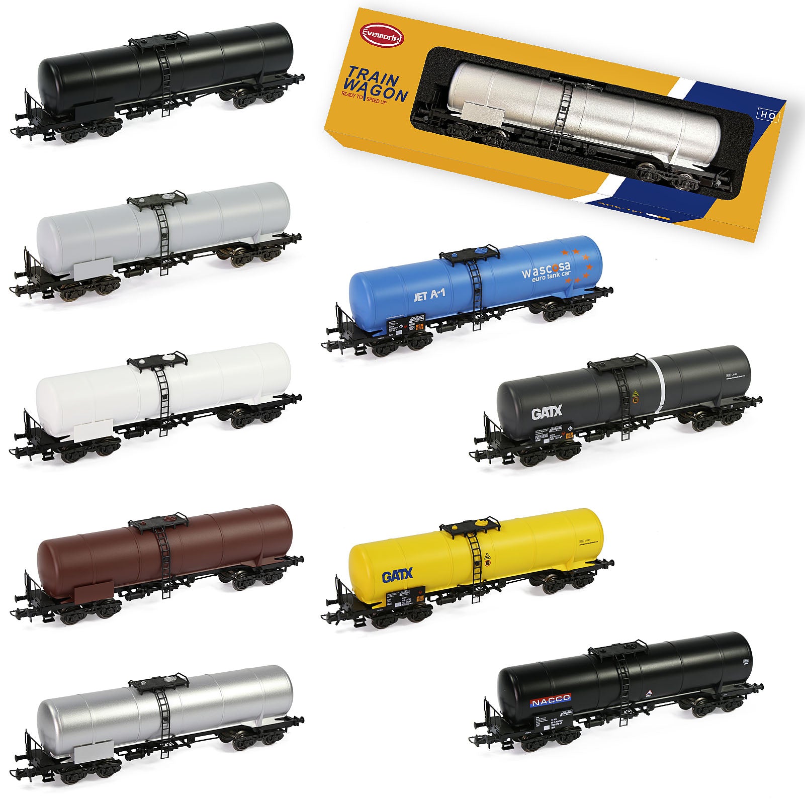 C8768 1 Piece HO Scale 1:87 Oil Tank Car Model Train Tank Wagon