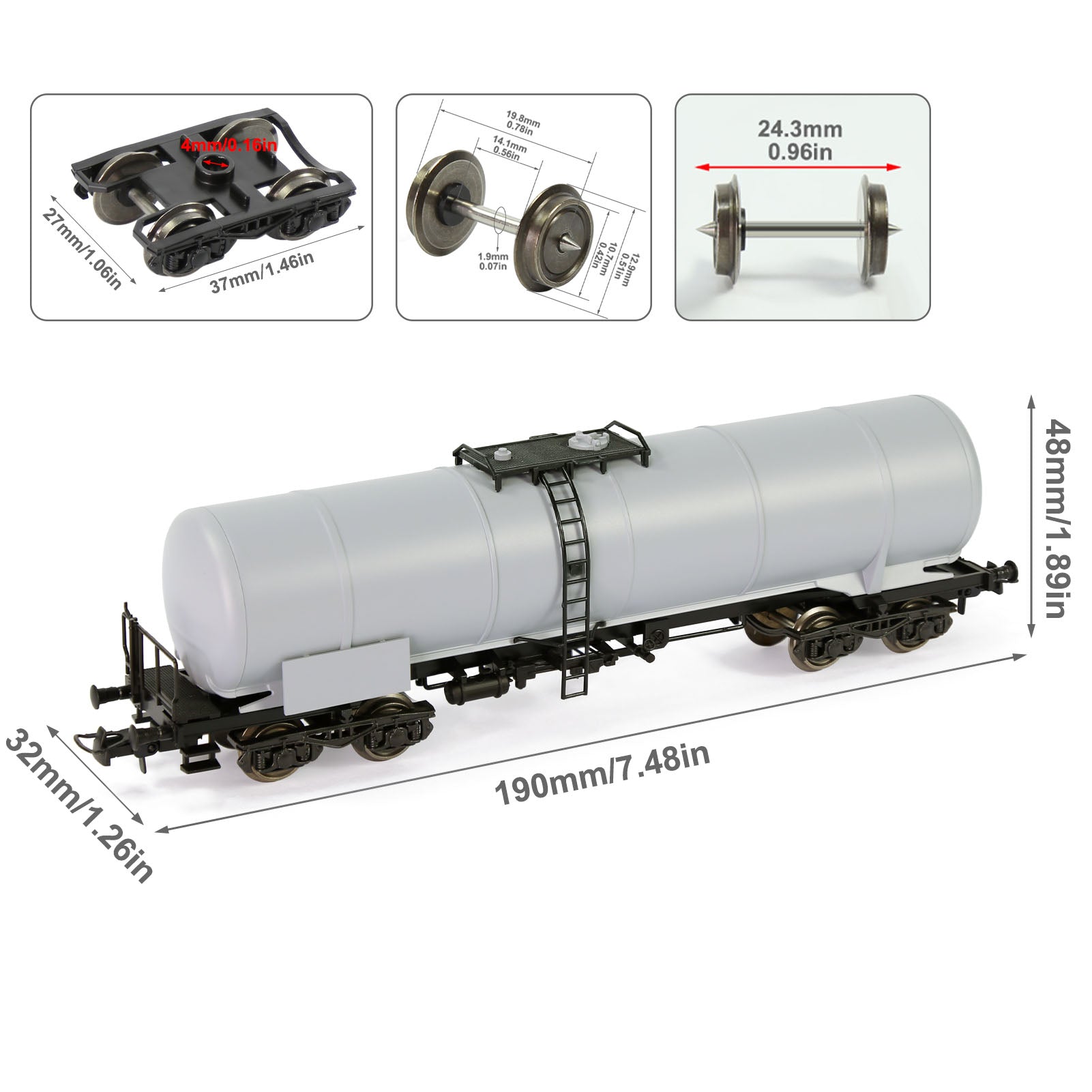 C8768 1 Piece HO Scale 1:87 Oil Tank Car Model Train Tank Wagon