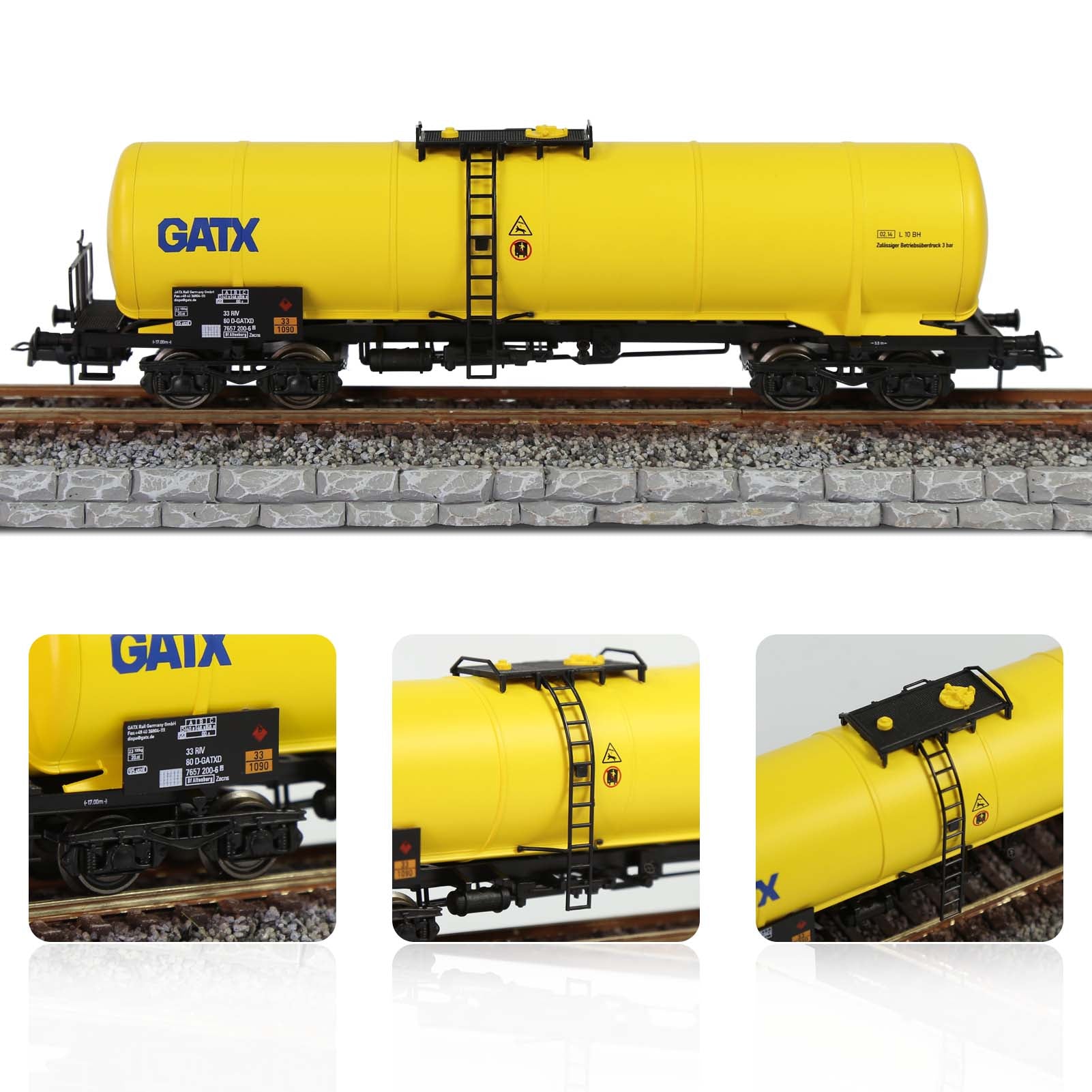 C8768 1 Piece HO Scale 1:87 Oil Tank Car Model Train Tank Wagon