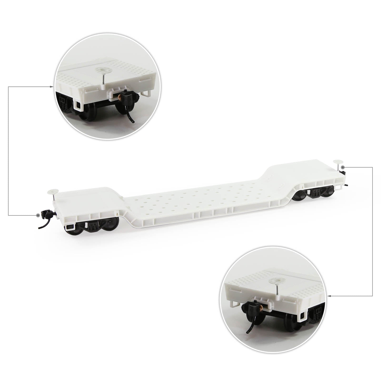 C8769JJ 1 Unit HO Scale 1:87 Blank Disassembled DIY Center-Depressed Flatcar