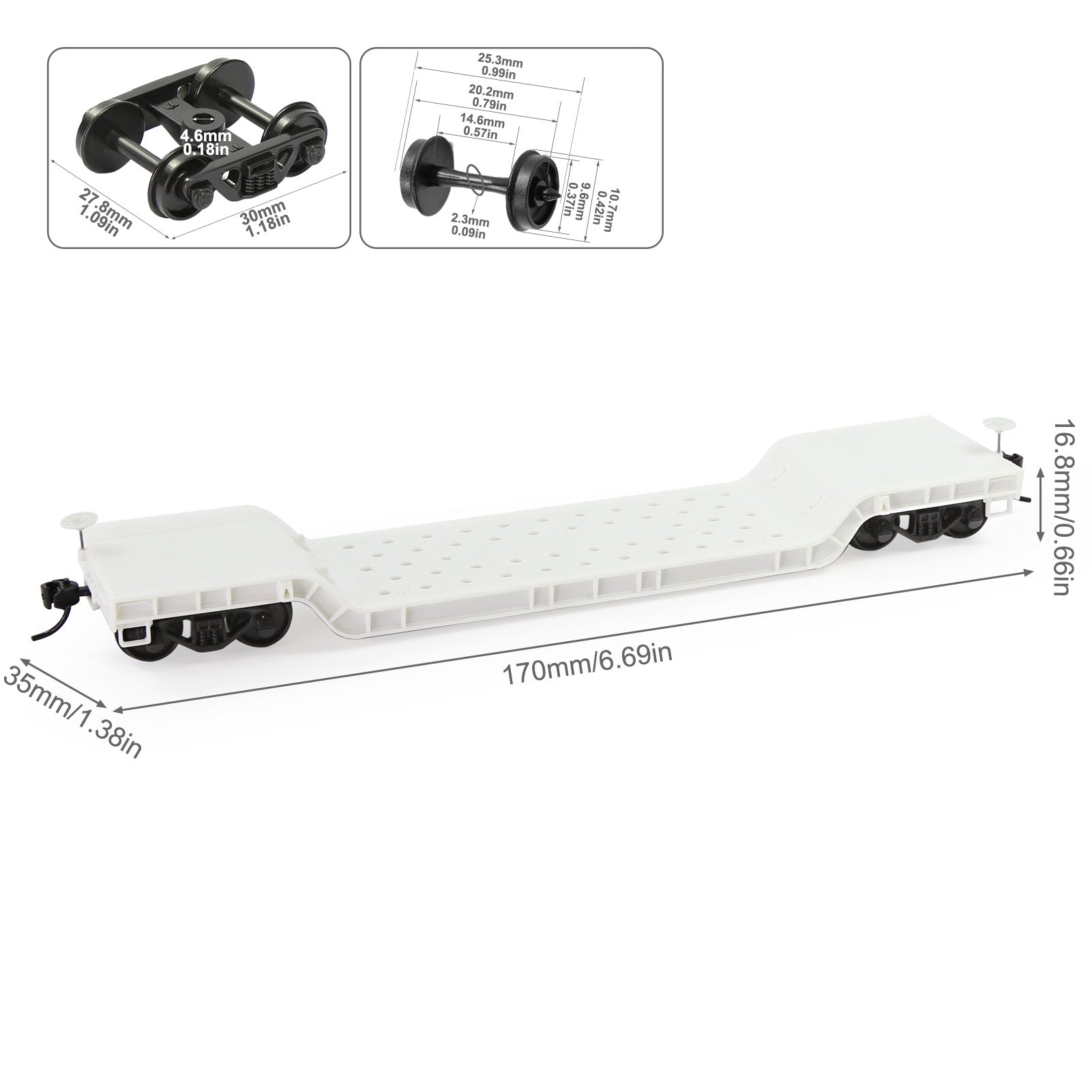 C8769JJ 1 Unit HO Scale 1:87 Blank Disassembled DIY Center-Depressed Flatcar