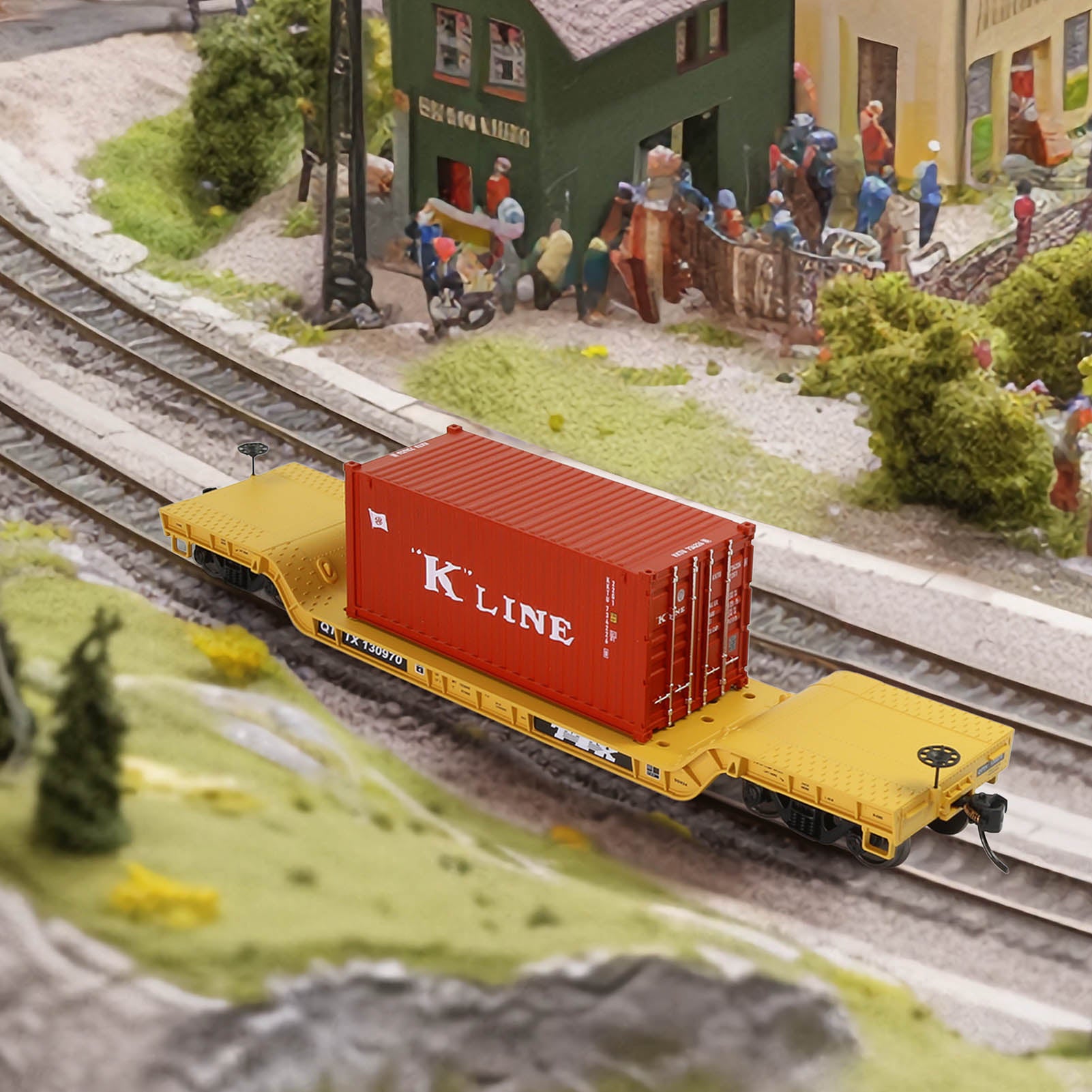 C8769 1 Unit HO Scale 1:87 Depressed Center Flat Car Model Railway