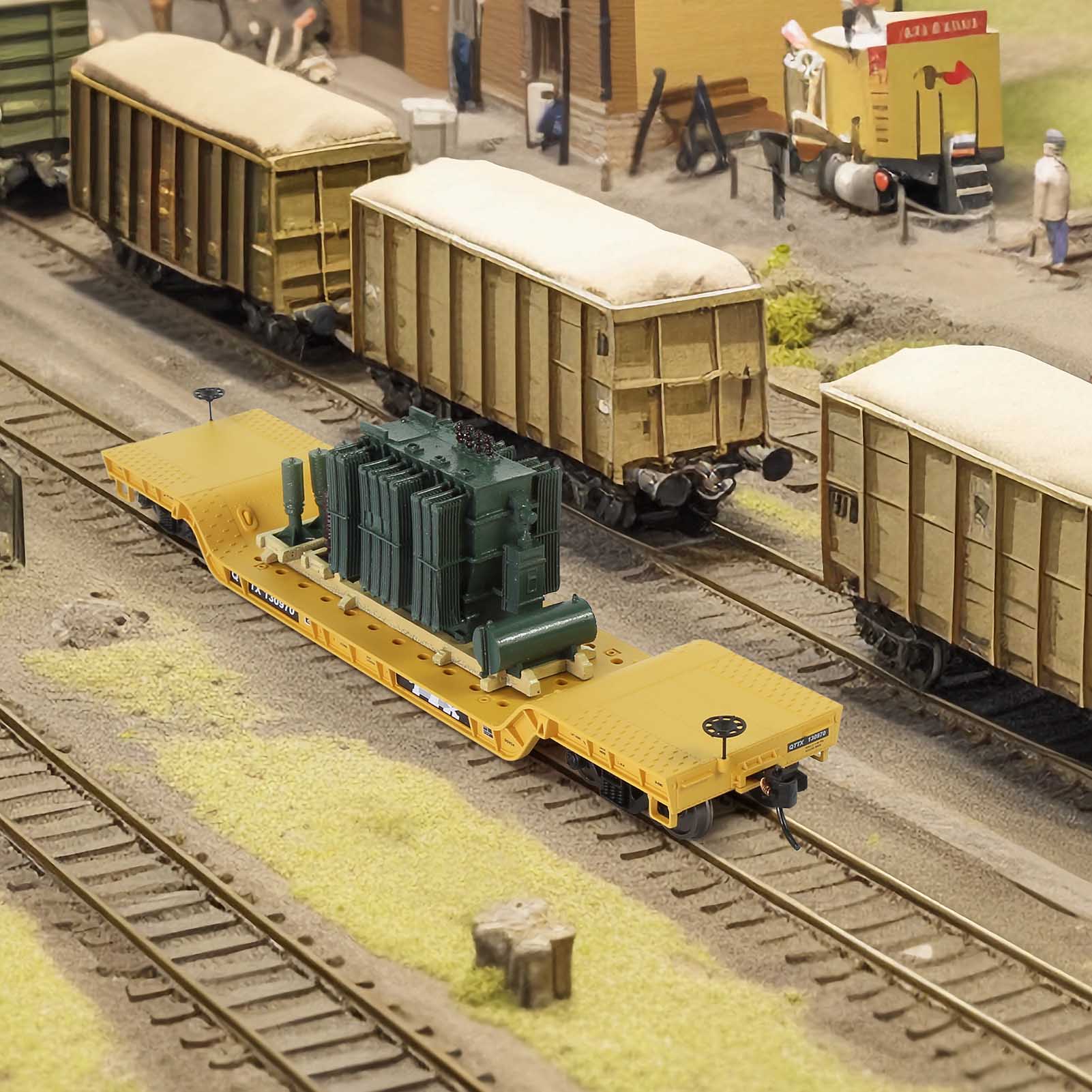 C8769 1 Unit HO Scale 1:87 Depressed Center Flat Car Model Railway