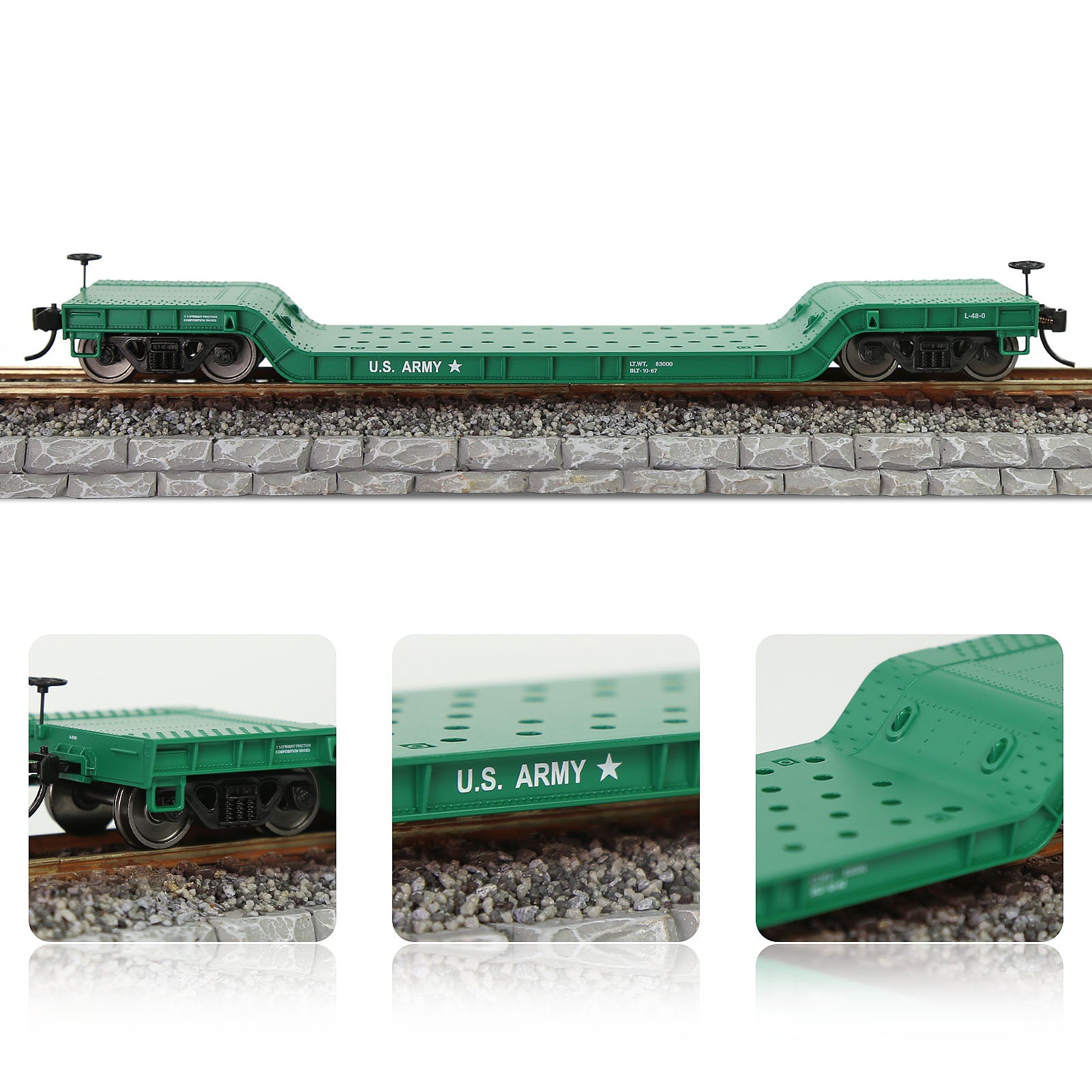 C8769 1 Unit HO Scale 1:87 Depressed Center Flat Car Model Railway