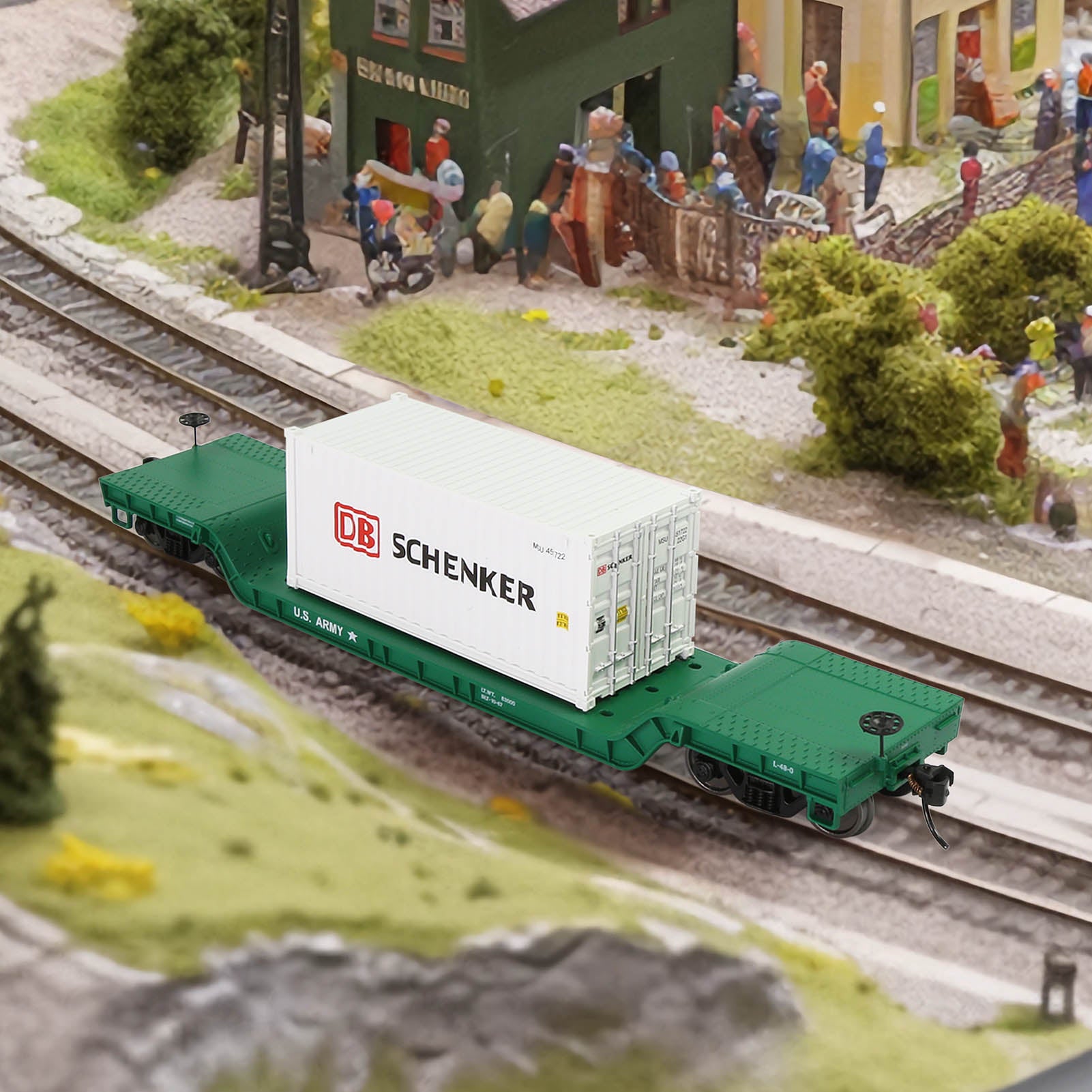 C8769 1 Unit HO Scale 1:87 Depressed Center Flat Car Model Railway