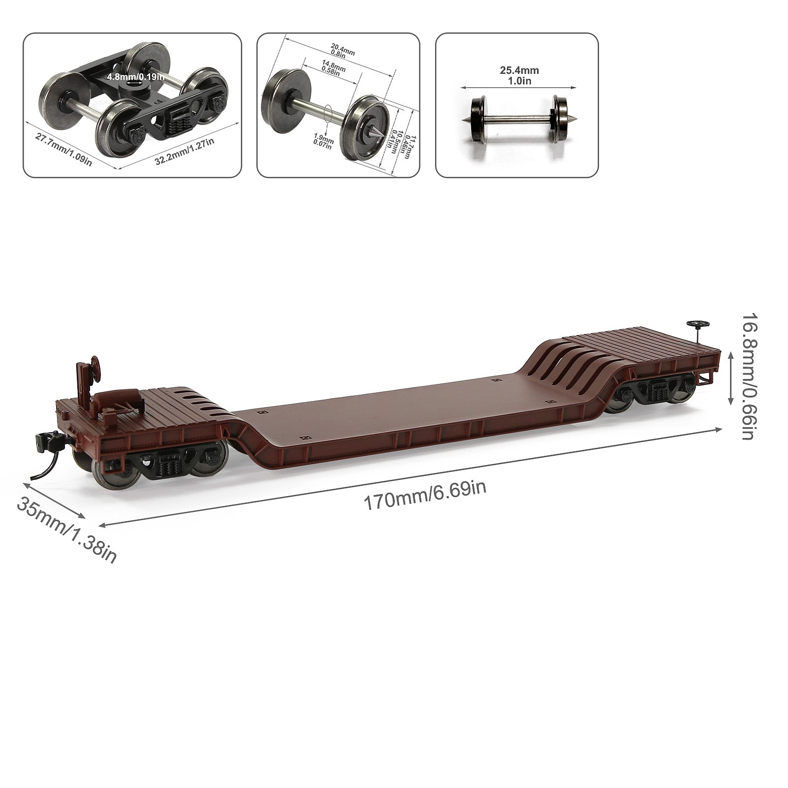C8770 1 Unit HO Scale 1:87 Depressed Center Flat Car Model Railway