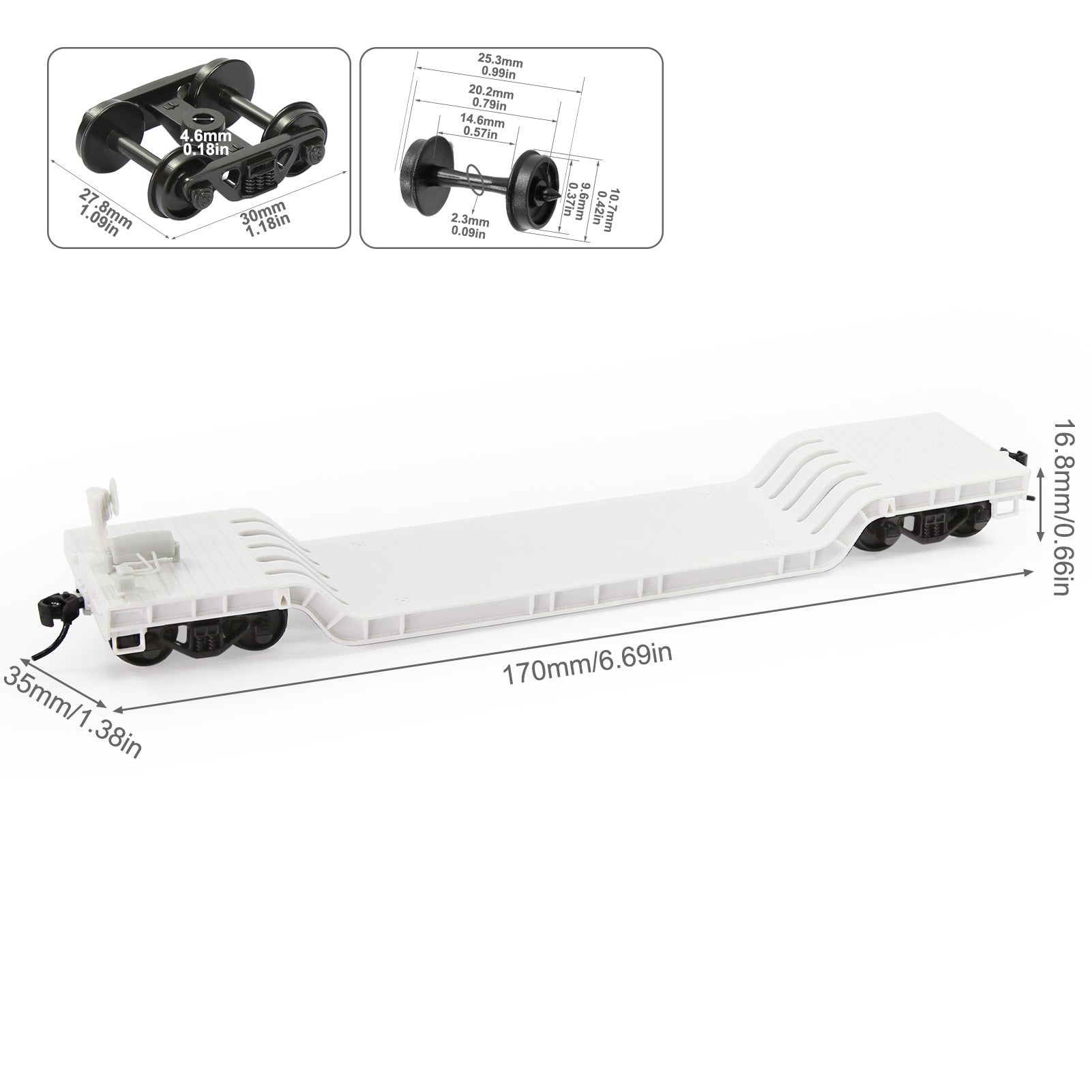 C8770JJ 1 Unit HO Scale 1:87 Disassembled DIY Depressed Center Flat Car