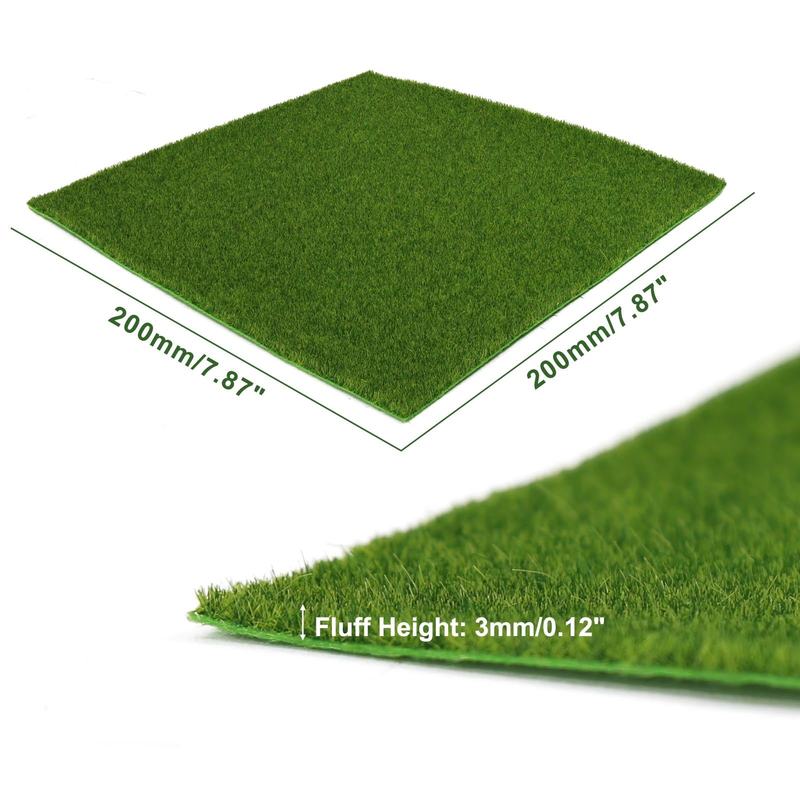 CP203 2pcs 20cm*20cm Square Grass Mat 3mm 5mm 8mm Thick Artificial Lawn Carpet