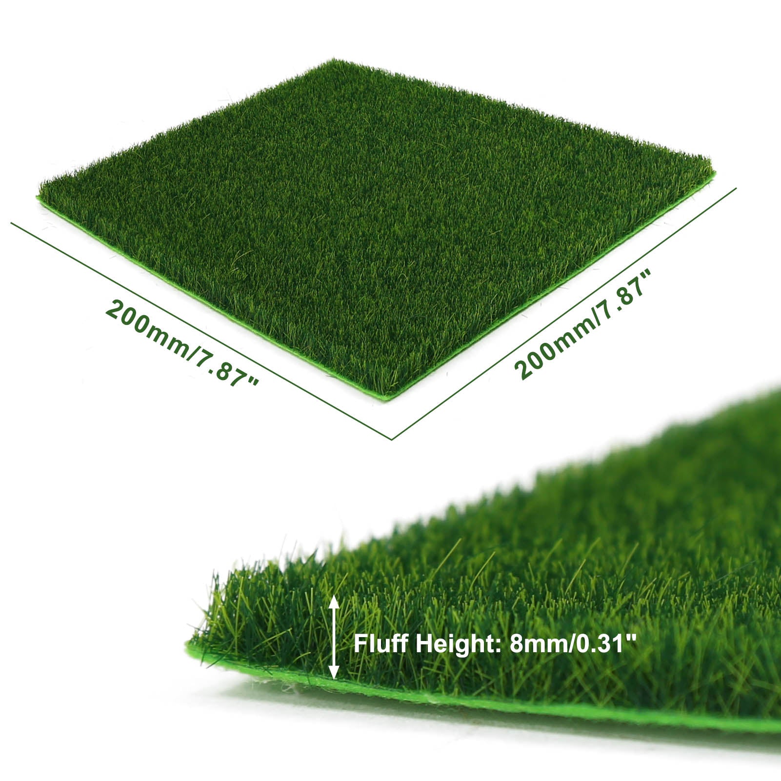 CP203 2pcs 20cm*20cm Square Grass Mat 3mm 5mm 8mm Thick Artificial Lawn Carpet