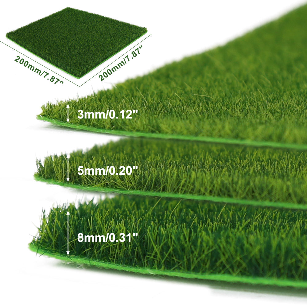 CP203 2pcs 20cm*20cm Square Grass Mat 3mm 5mm 8mm Thick Artificial Lawn Carpet