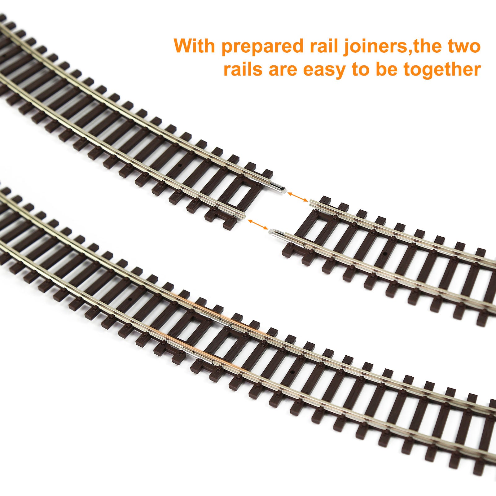 GDCT2 6pcs HO Scale 1:87 Code 100 19" Radius Curve Track Copper-Nickel Rail