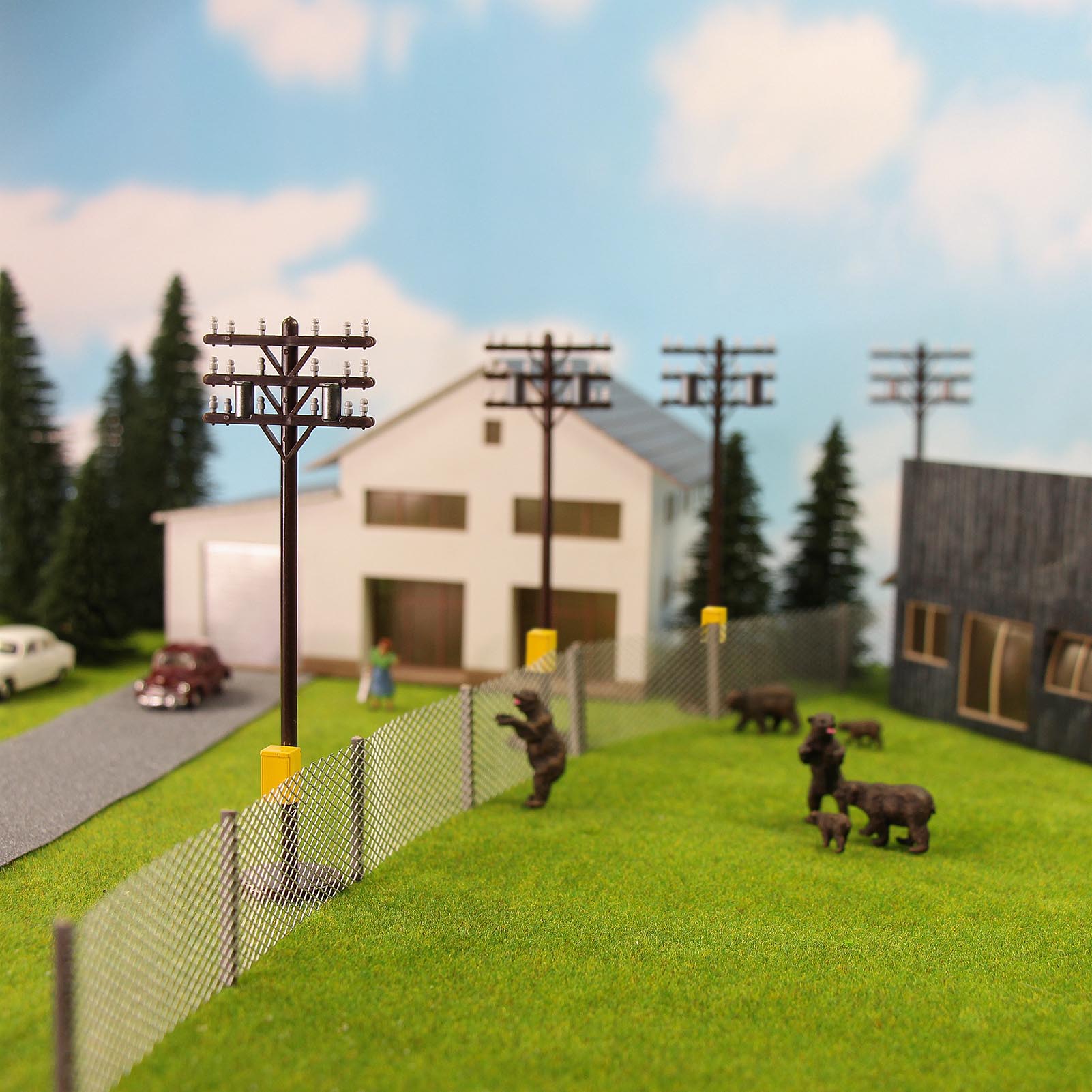 GY18087 24pcs HO Scale 1:87 Telephone Power Tel Poles