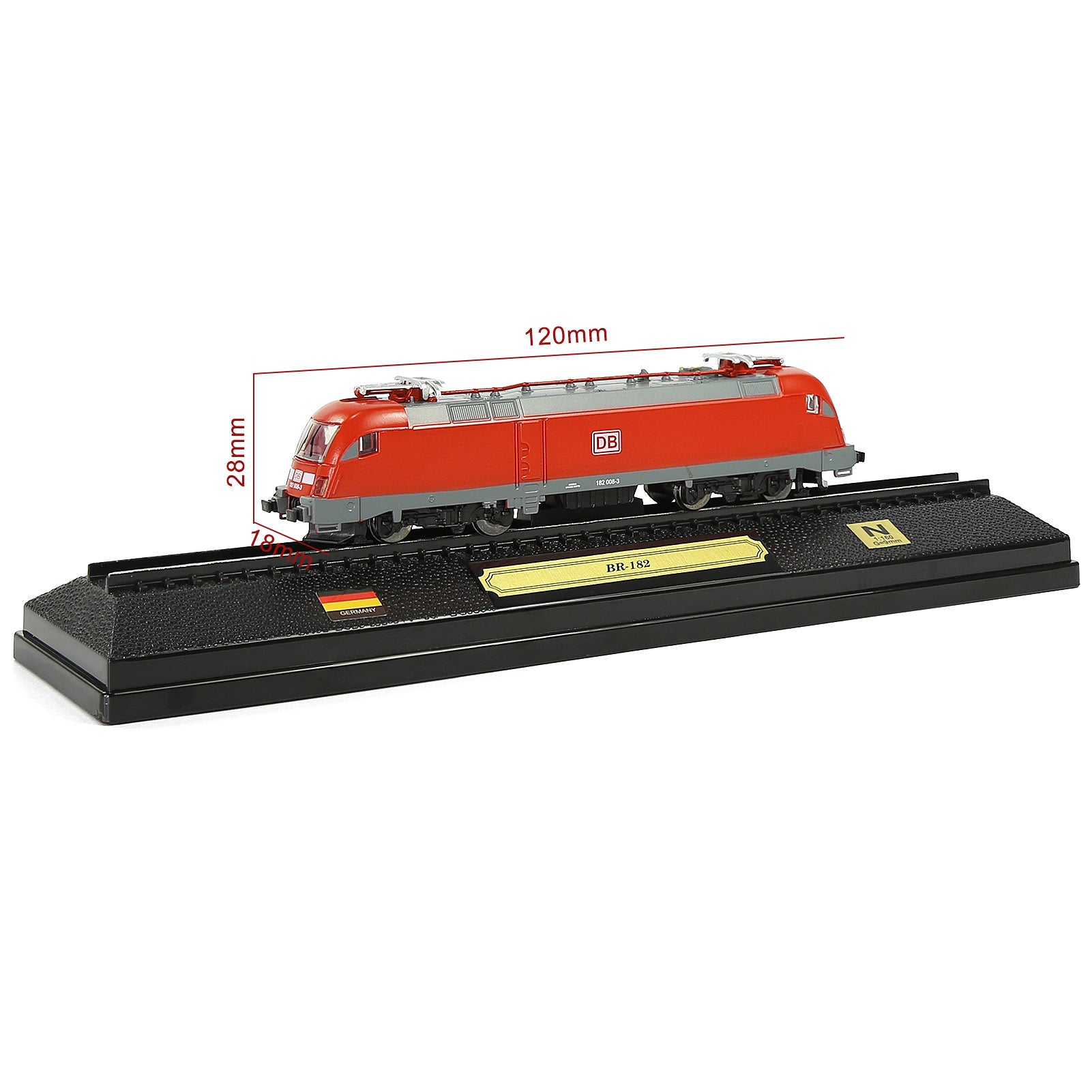 HCTN 1 Unit N Scale 1:160 Model Railroad Static Plastic Locomotives with Base and Display Case