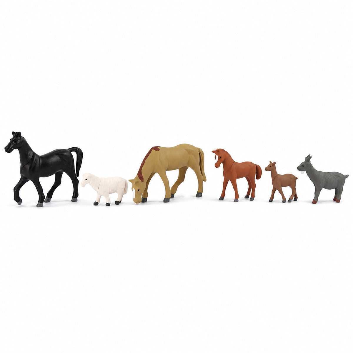 HFANO7174 6pcs O Scale 1:48 Model Railway Livestock Horse Foal Sheep Goat Animal
