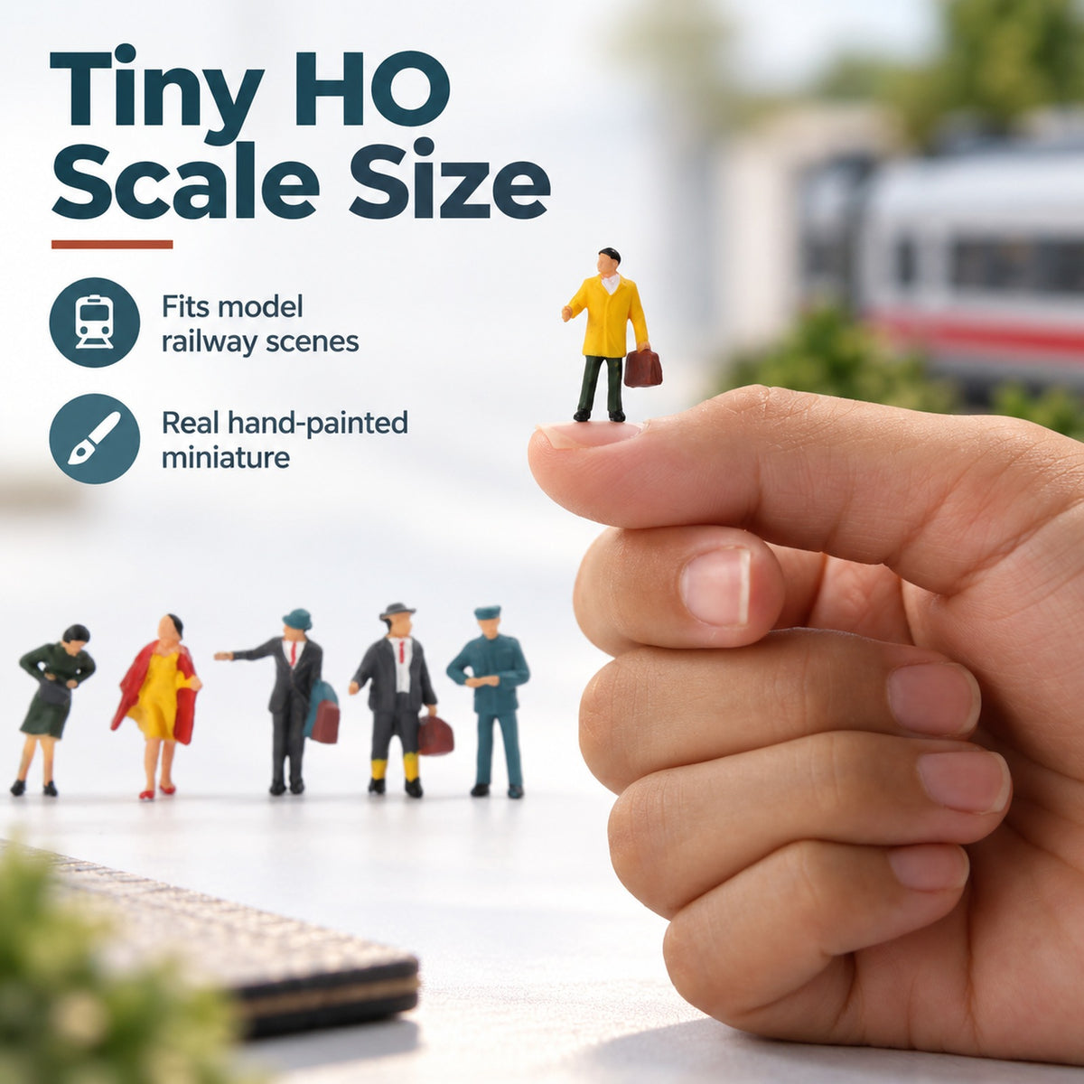 HFPHO6707 6pcs HO Scale 1:87 Model Railway Standing Travelers Passengers Station People