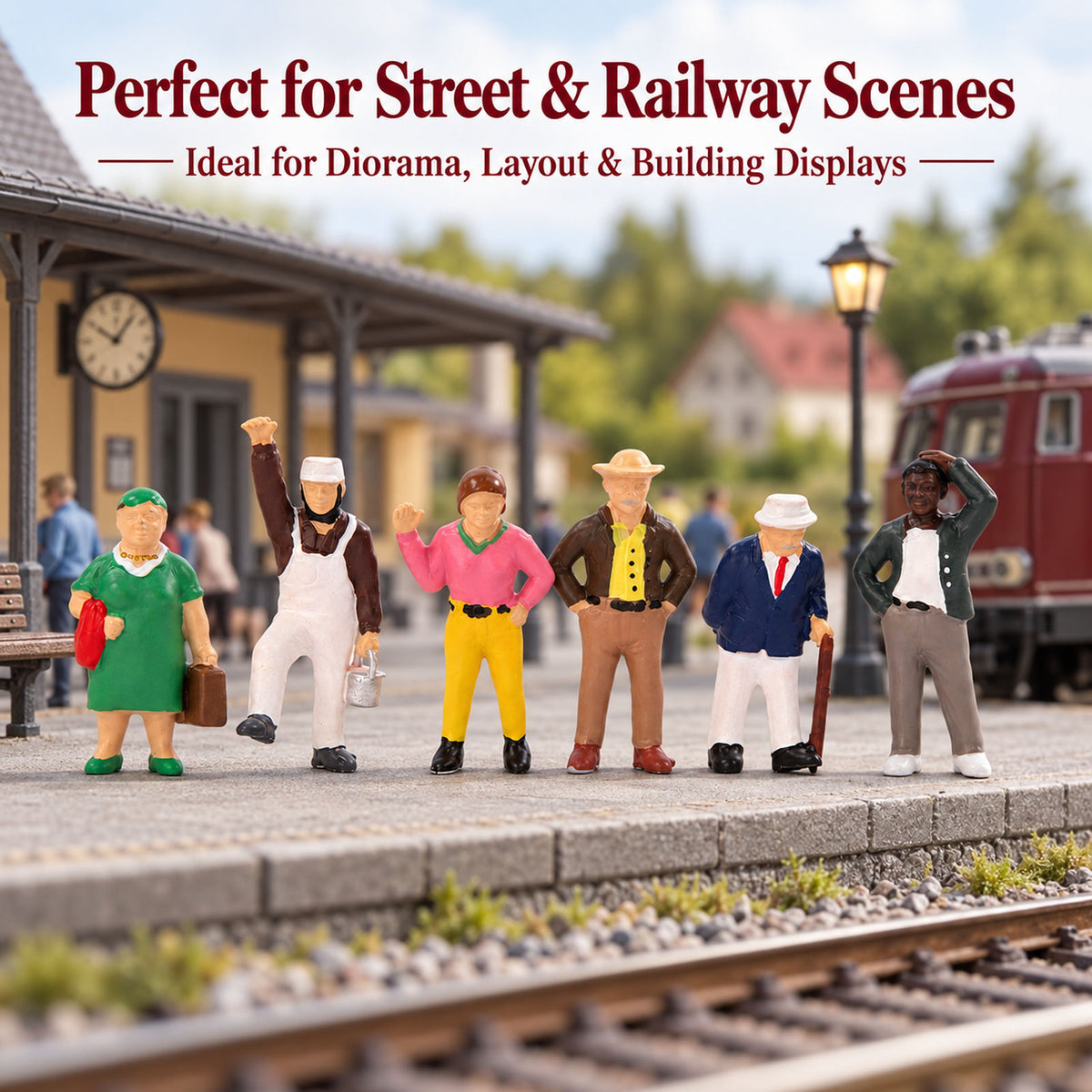 HFPHO6717 HO Scale 1:87 Model Trains Street People Figures