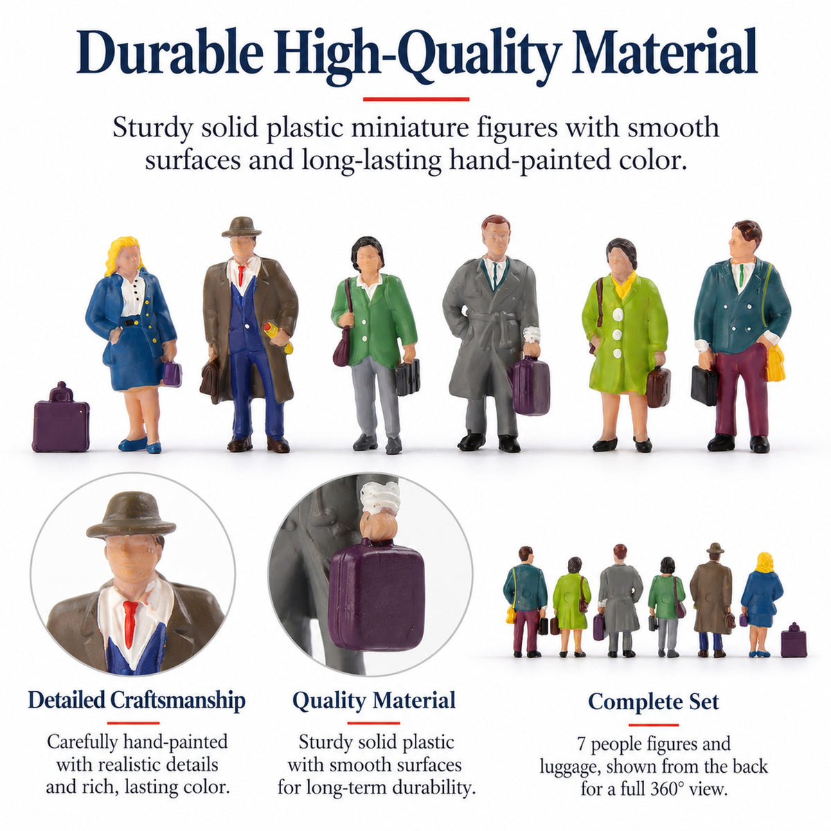 HFPHO6721 HO Scale 1:87 Model Railway Standing Commuter Figures Platform Crowds