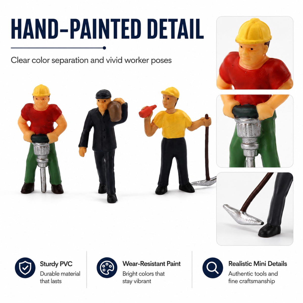 HFPO7053 6pcs O Scale 1:48 Model Trains Work Crew Painted People