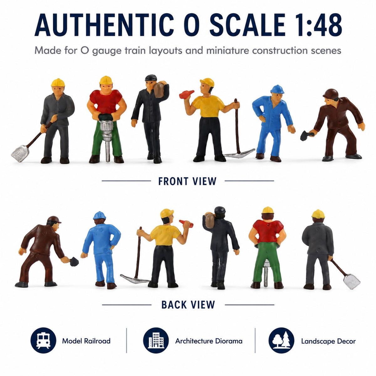 HFPO7053 6pcs O Scale 1:48 Model Trains Work Crew Painted People