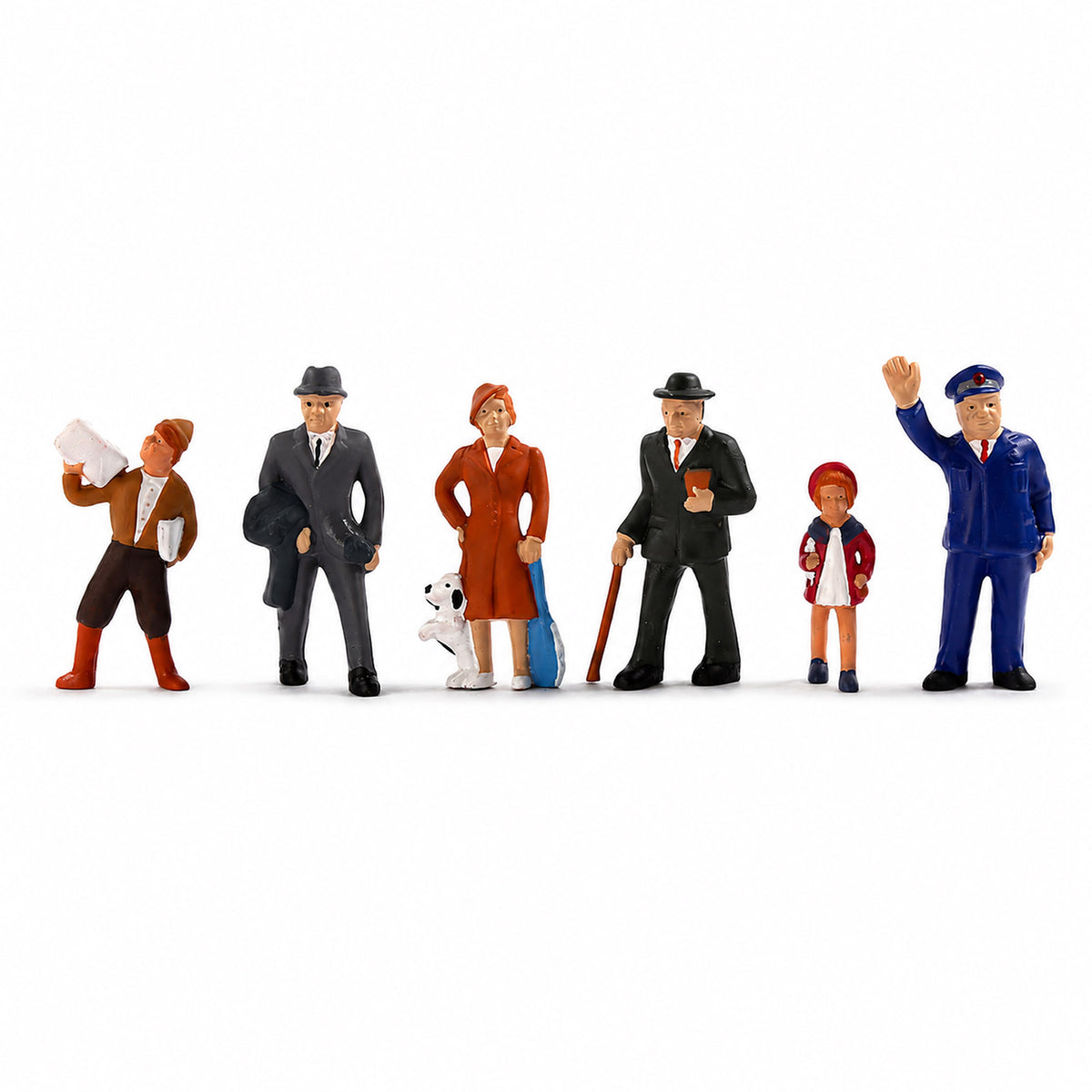 HFPO7055 6pcs O Scale 1:48 Model Trains Passenger People Painted Figures