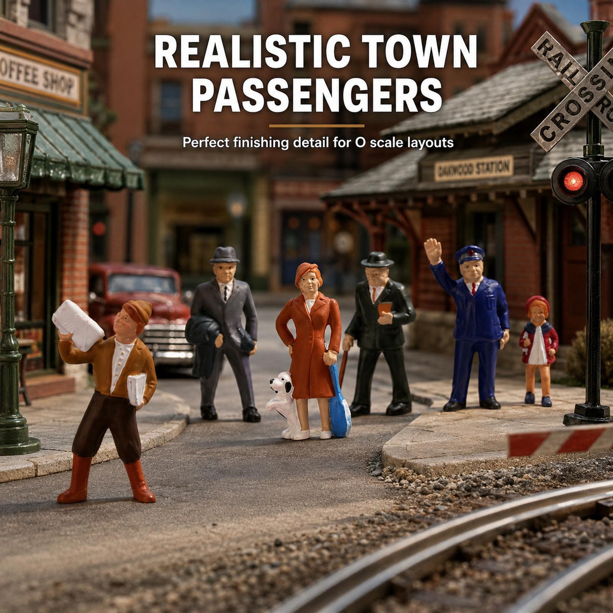 HFPO7055 6pcs O Scale 1:48 Model Trains Passenger People Painted Figures