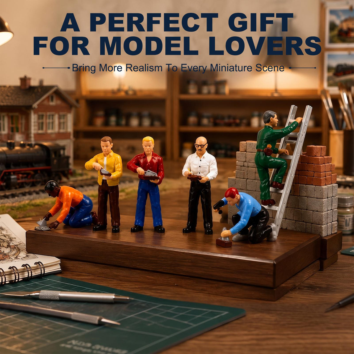 HFPO7181 6pcs O Scale 1:48 Model Trains Masons Bricklayers Construction Workers