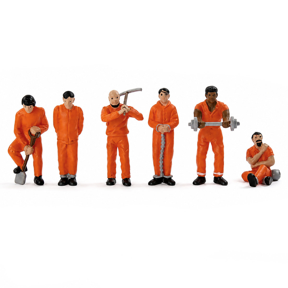 HFPO7194 O Scale 1:48 Model Railway Prisoners in Orange Jail Figure Set