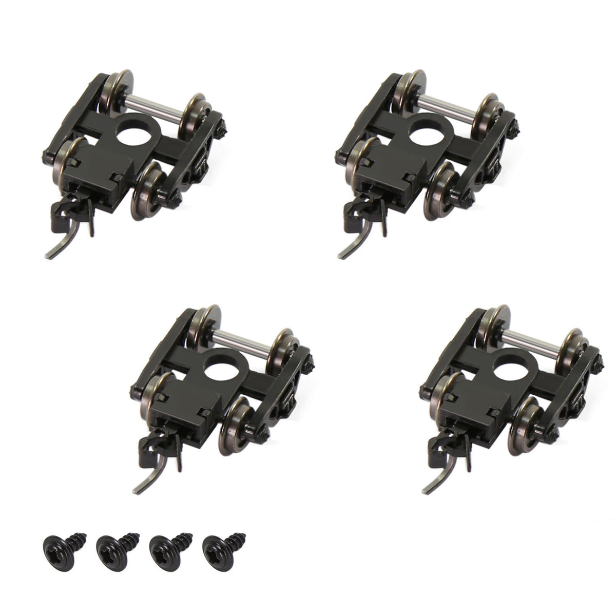 HP03150 4pcs N Scale 1:160 Bogies with 33" Metal DC Wheels Couplers
